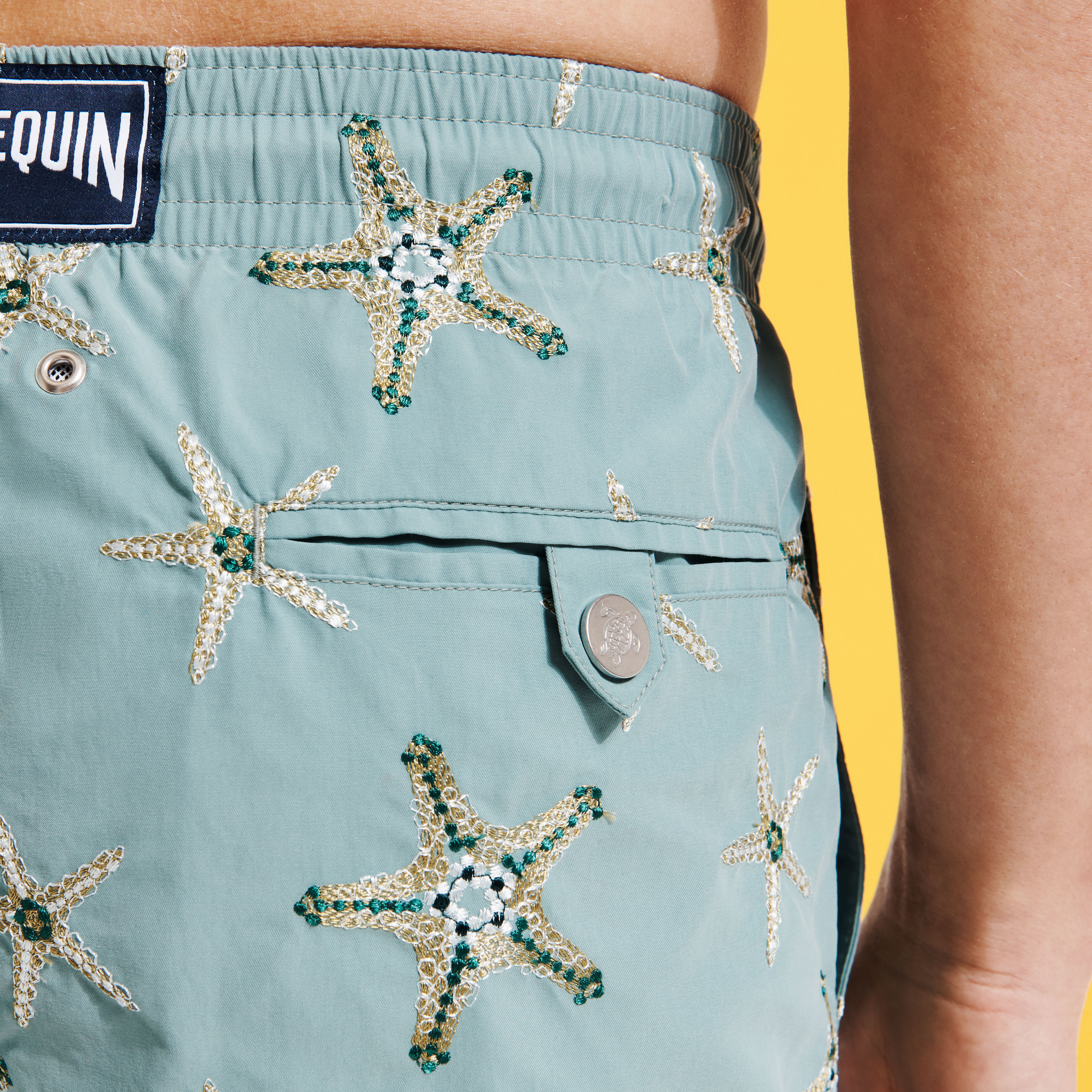 VILEBREQUIN Men Swim Shorts Embroidered Starfish Dance - Limited Edition | MINERAL BLUE / Blue