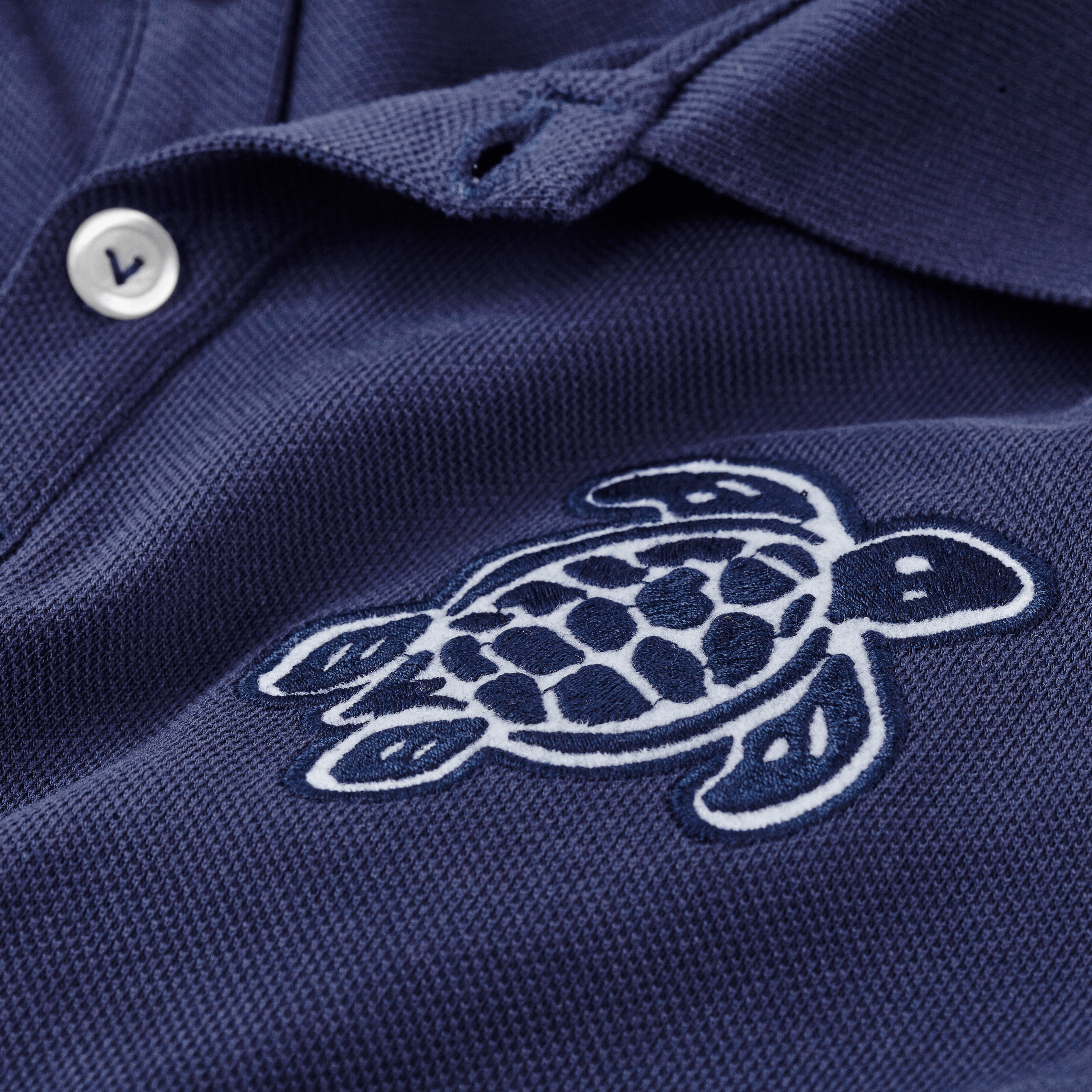 VILEBREQUIN Boys Cotton Polo Turtle Patch | NAVY / Blue