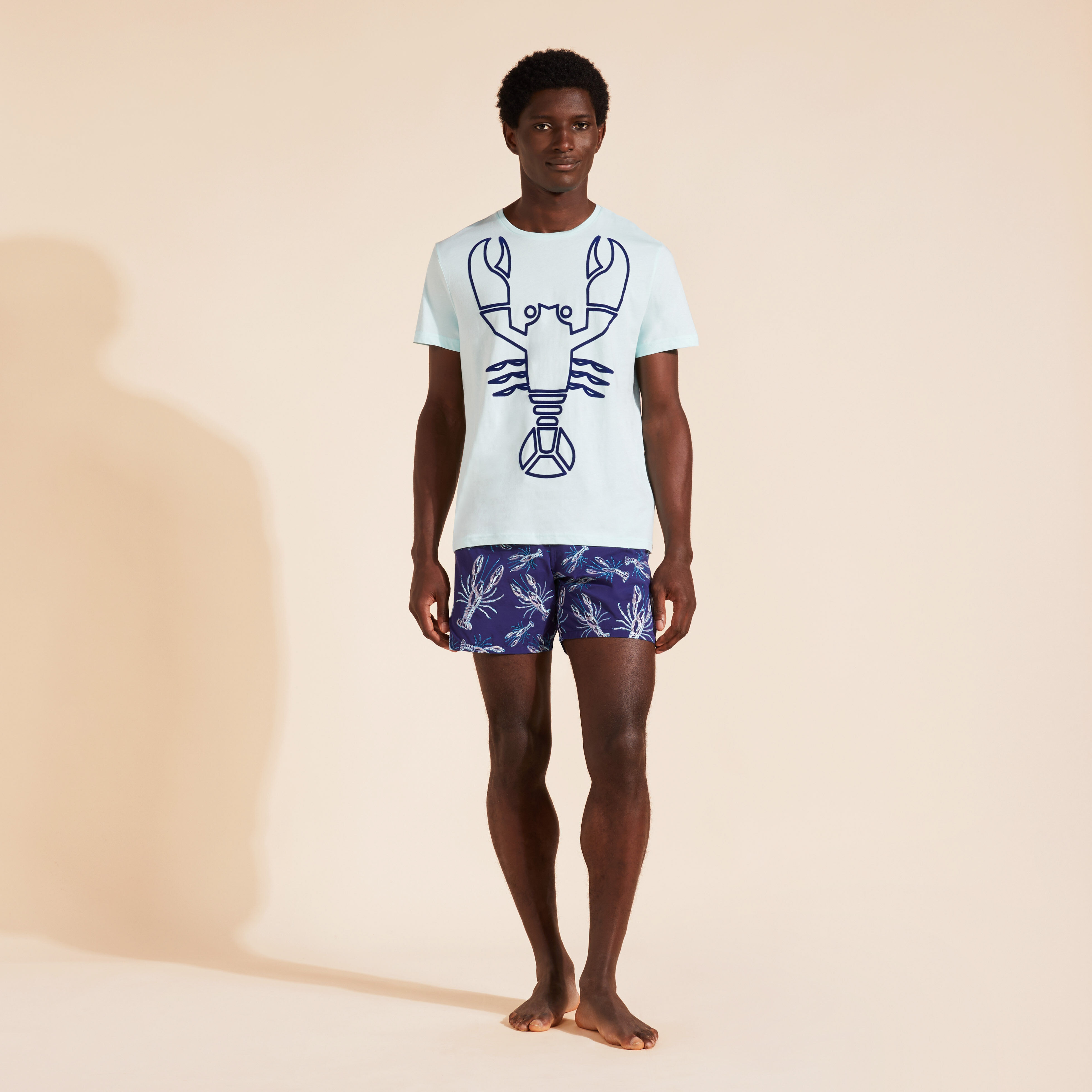 VILEBREQUIN Men Organic Cotton T-Shirt Placed Flocked Lobster