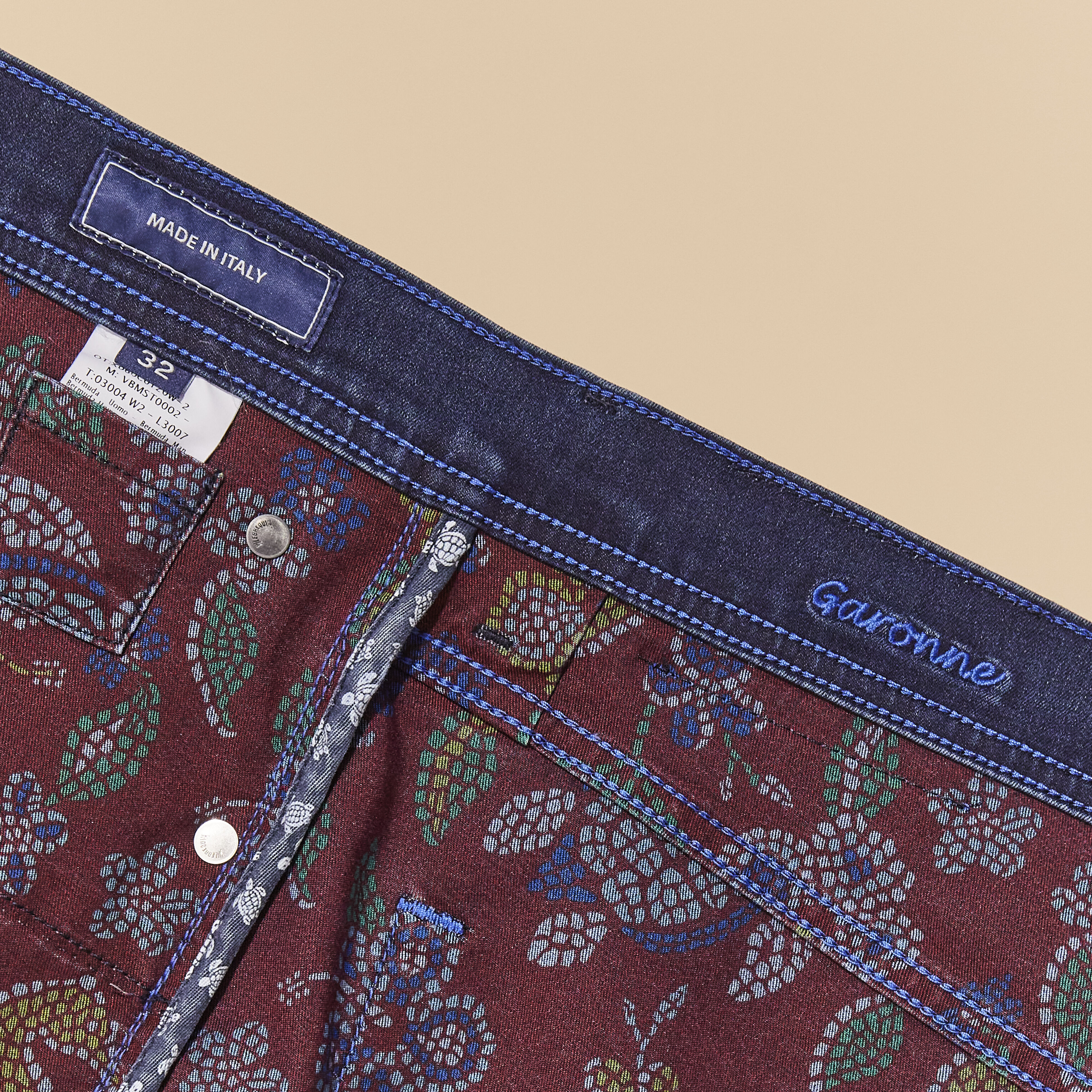 VILEBREQUIN Men 5-Pockets Denim Bermuda Shorts Mosaïque