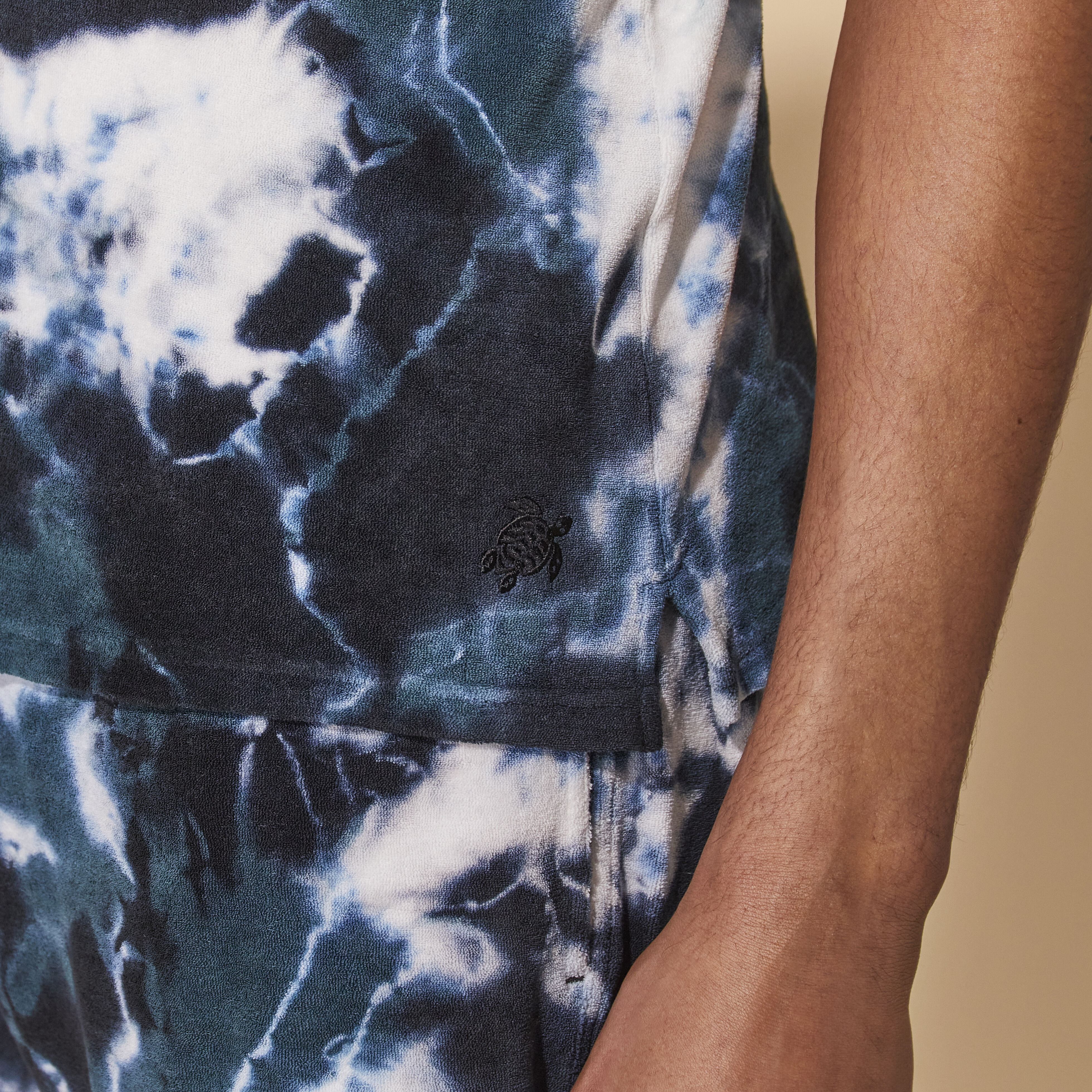 VILEBREQUIN Unisex Terry Bowling Shirt Rough Ocean Tie & Dye