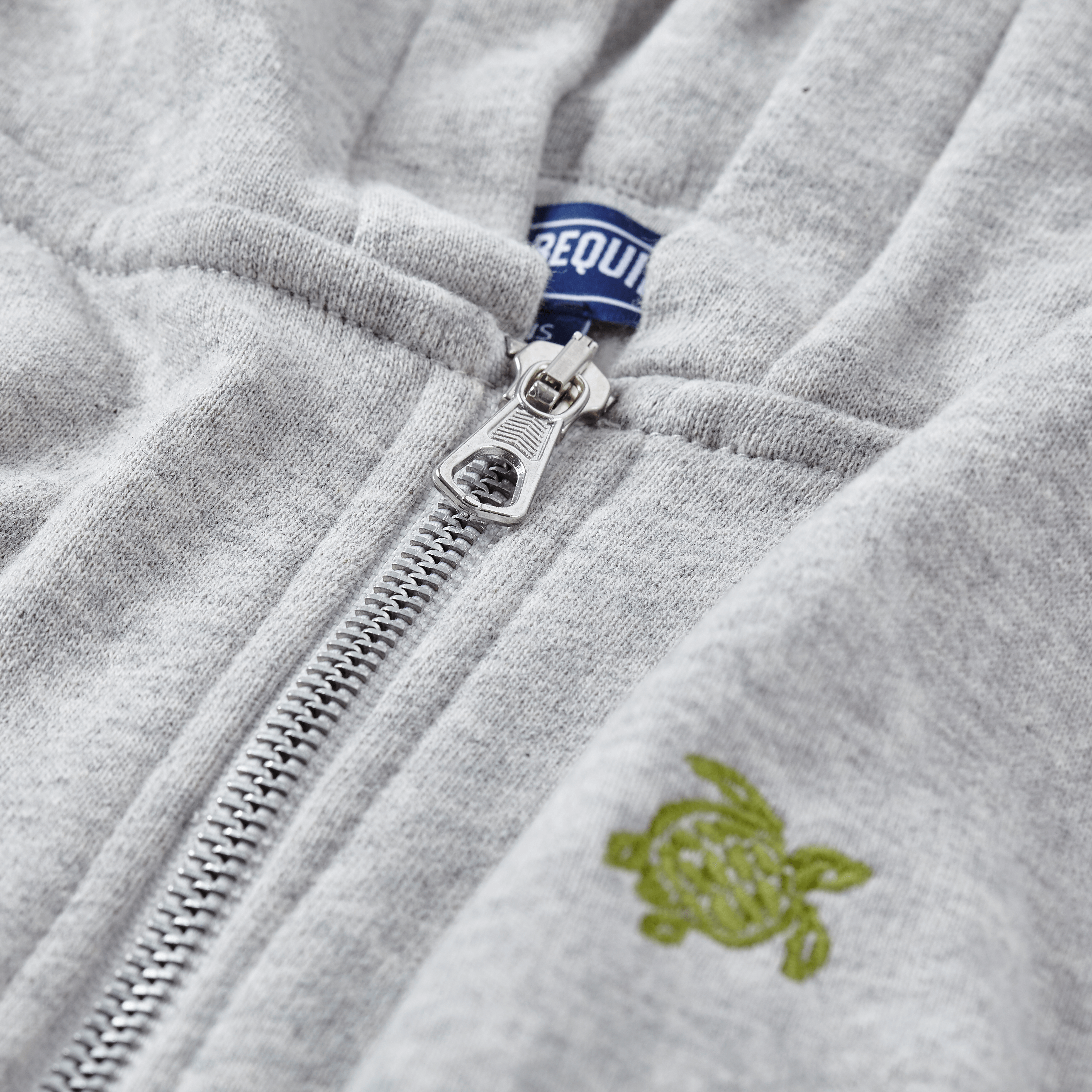 VILEBREQUIN Boys Hooded Front Zip Sweatshirt Placed Embroidery Tortue Back