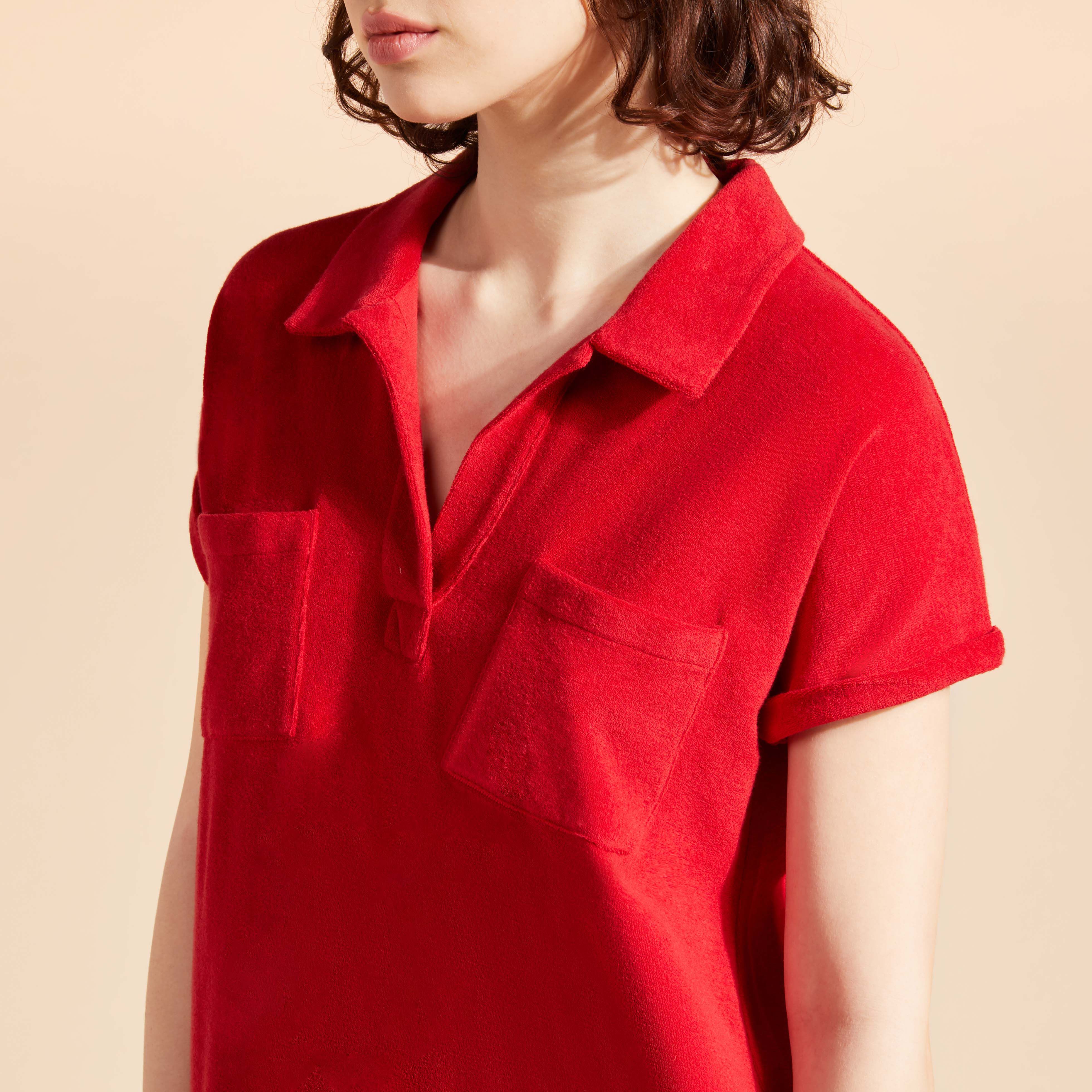 VILEBREQUIN Women Terry Polo Dress Solid | MOULIN ROUGE / Red