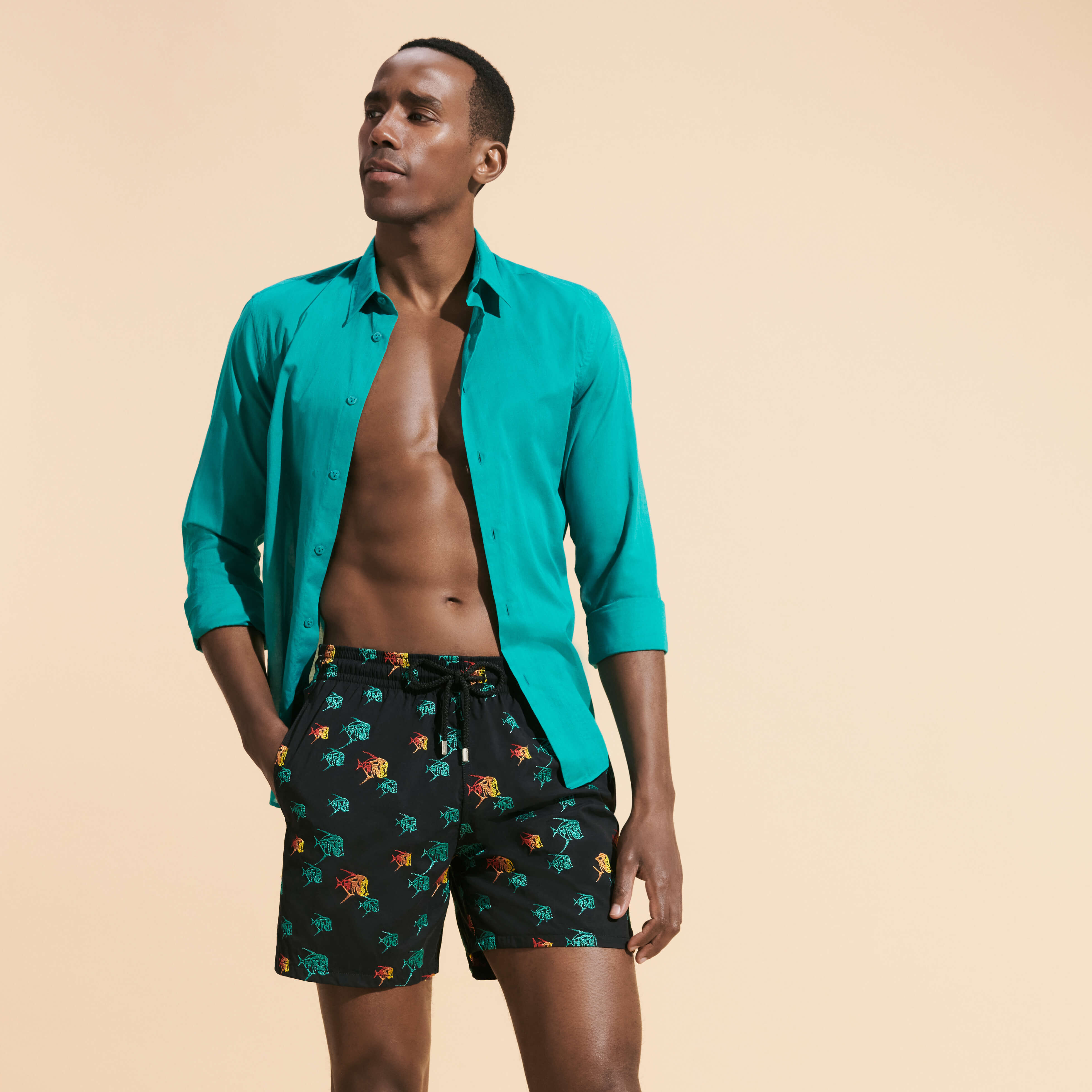 VILEBREQUIN Men Swim Shorts Embroidered Piranhas - Limited Edition