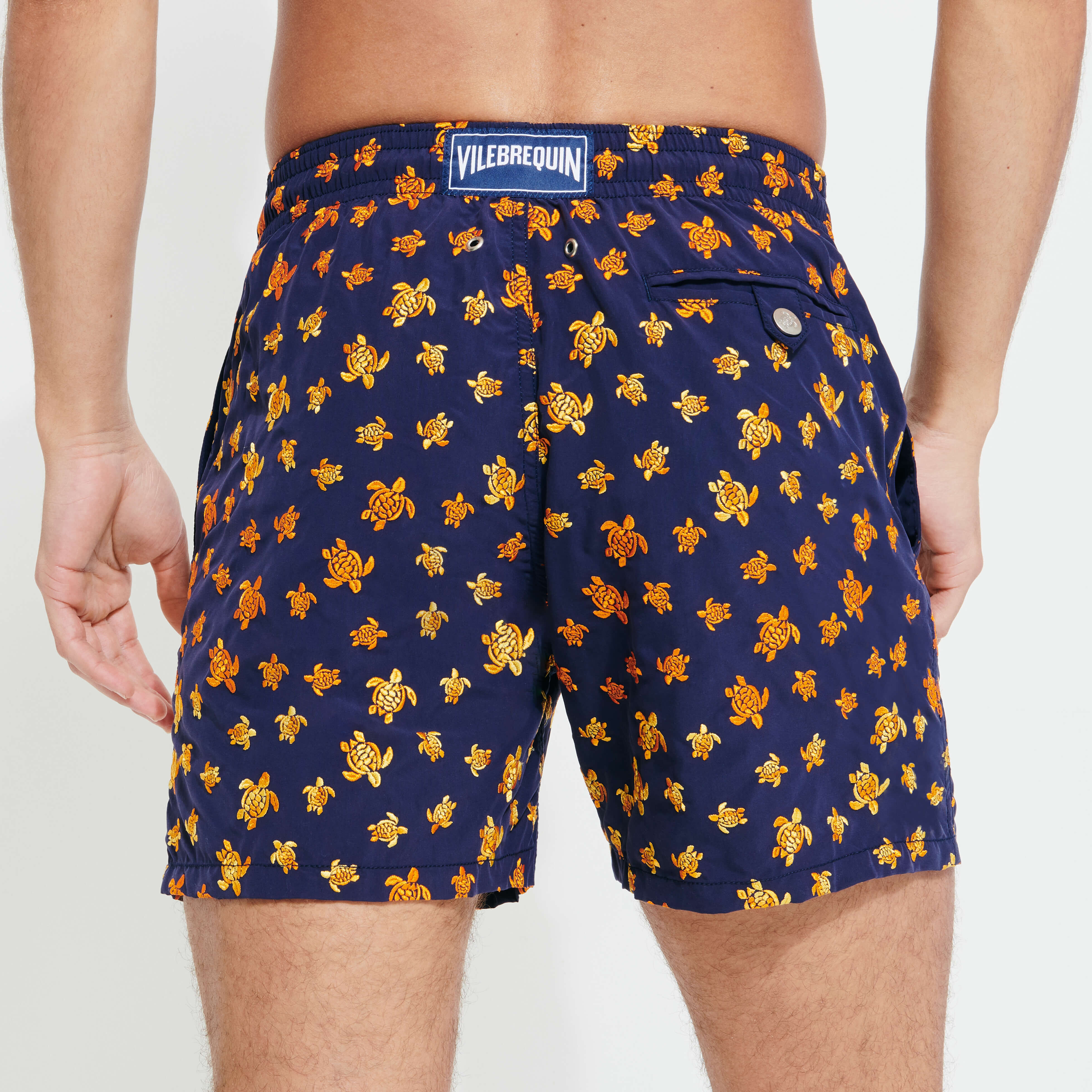 VILEBREQUIN Men Swim Shorts Embroidered Micro Ronde des Tortues - Limited Edition | NAVY / Blue