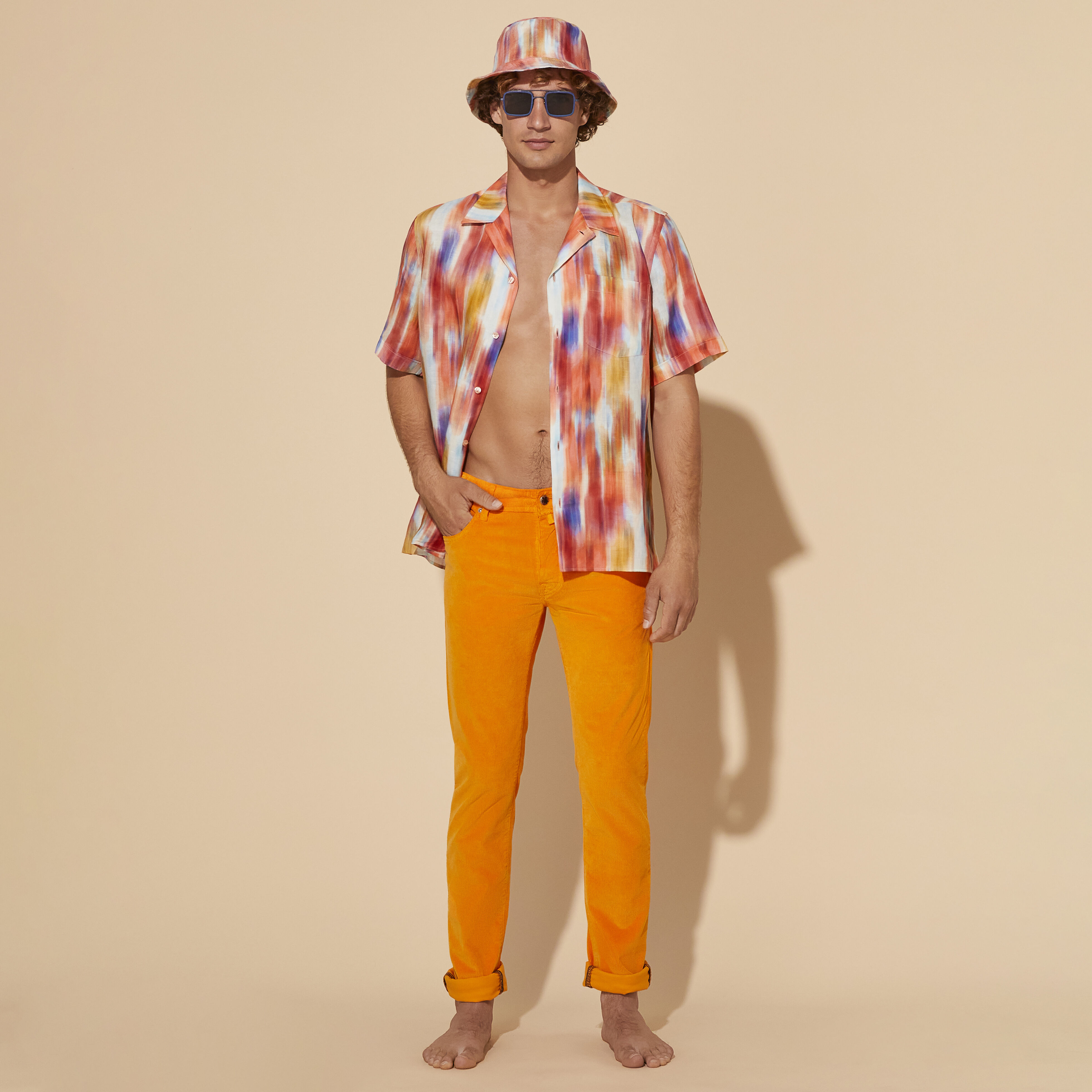VILEBREQUIN Men 5-Pockets Corduroy Pants 1500 lines | CARROT / Orange