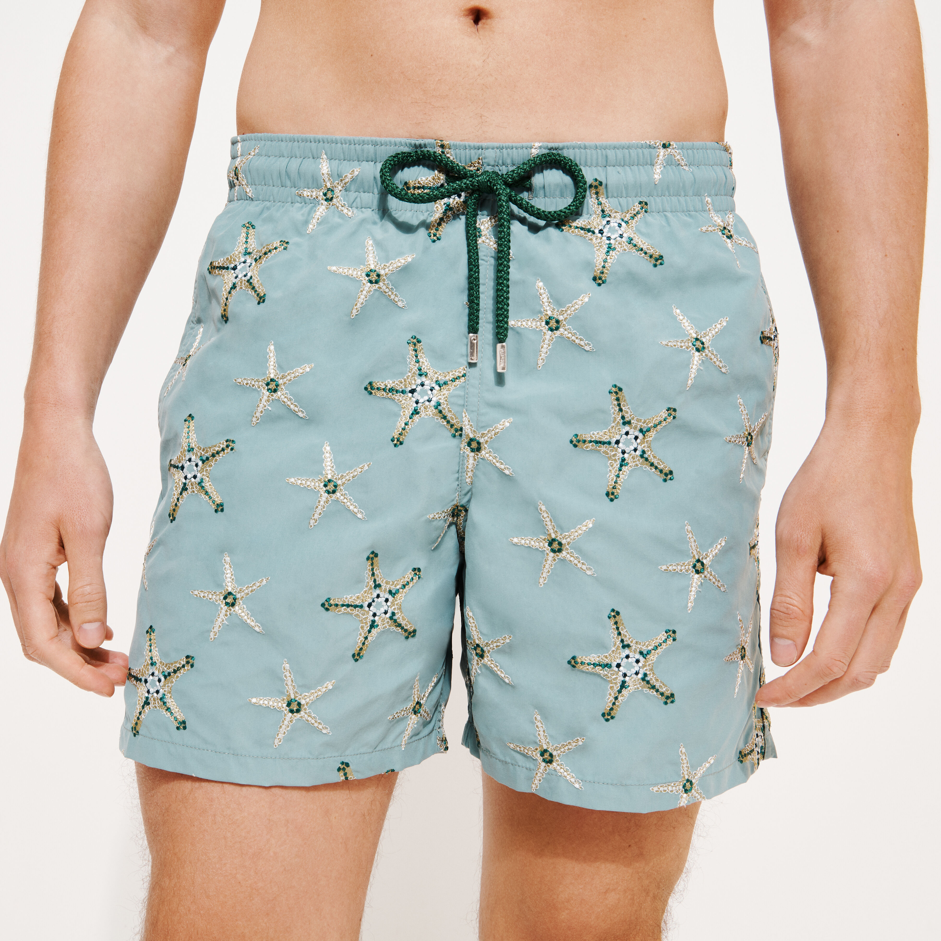 VILEBREQUIN Men Swim Shorts Embroidered Starfish Dance - Limited Edition | MINERAL BLUE / Blue
