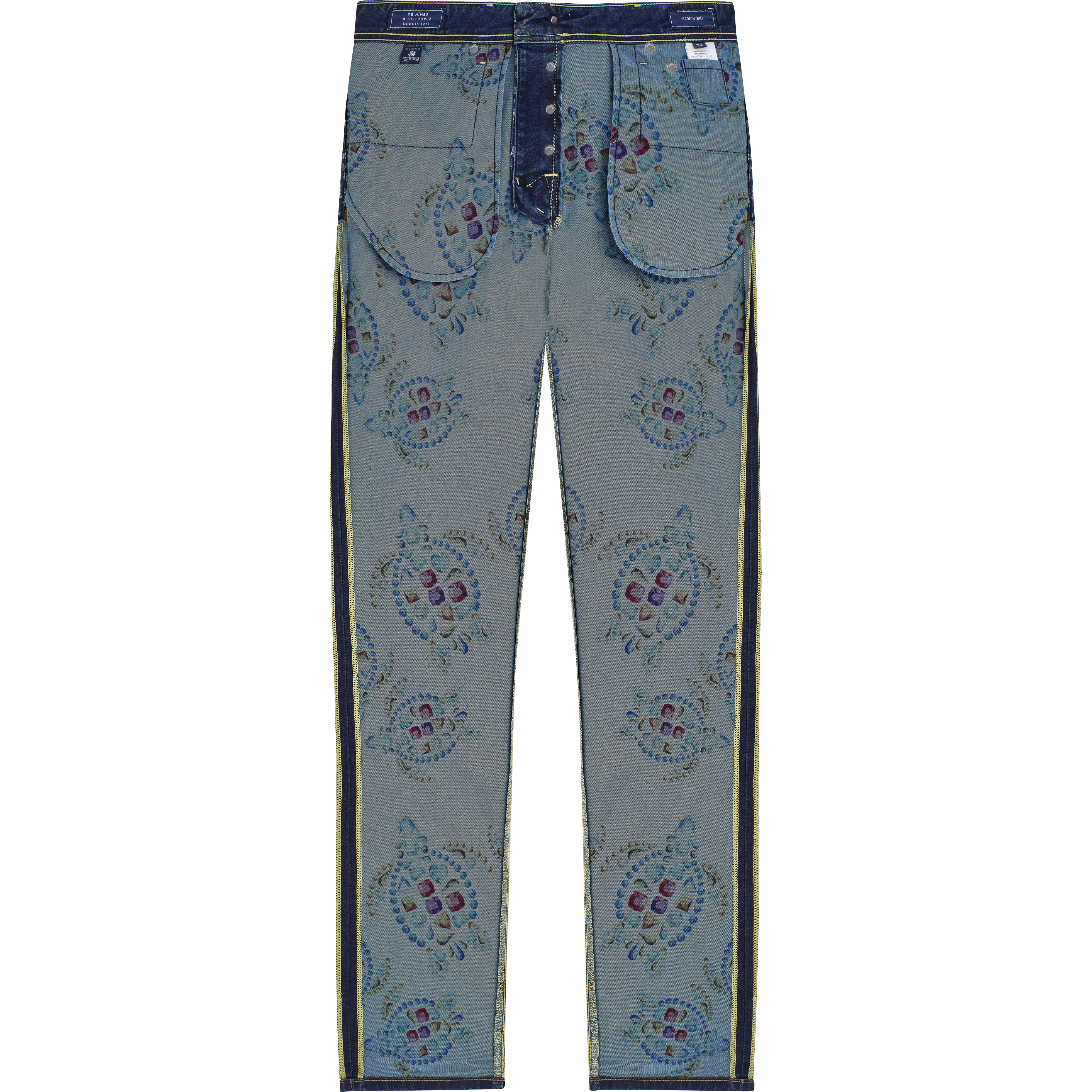 VILEBREQUIN Men 5-Pockets Denim Pants Vendôme Turtles