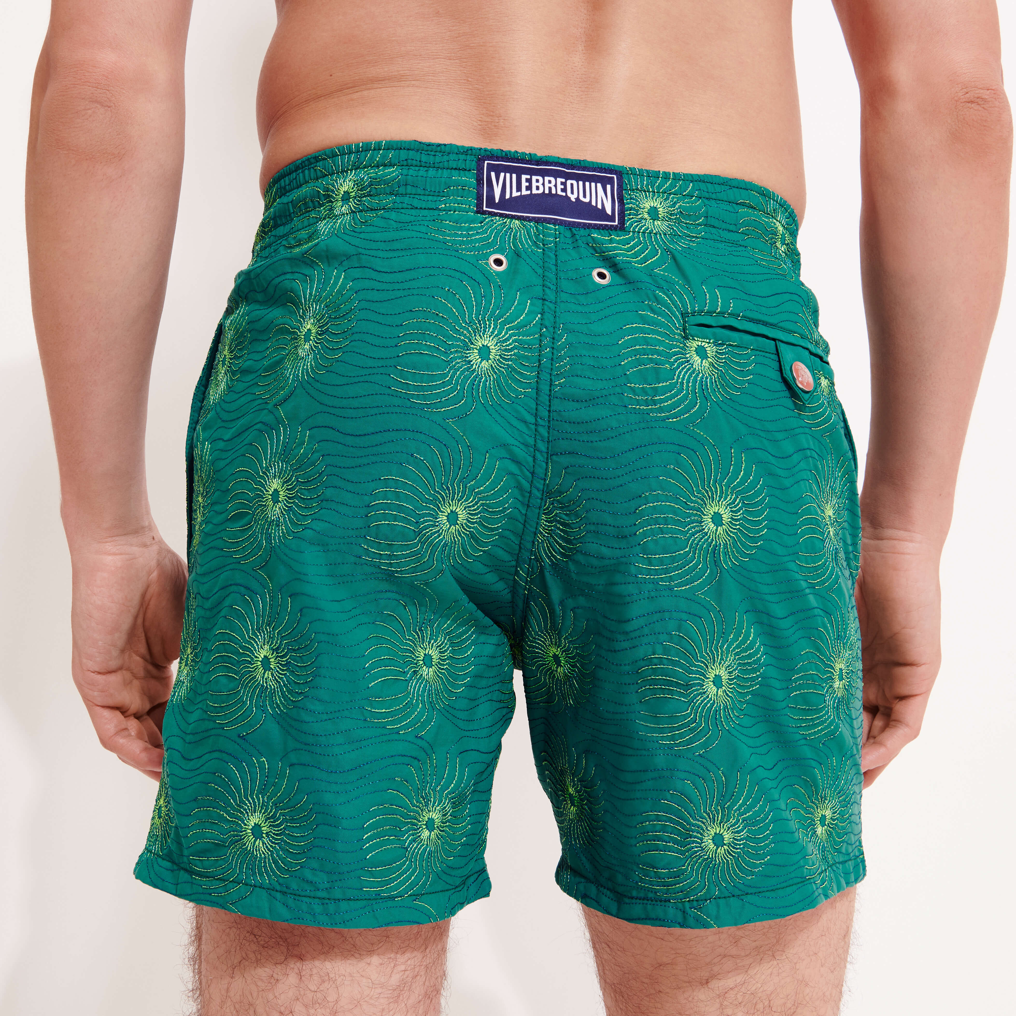 VILEBREQUIN Men Swim Shorts Embroidered Hypno Shell - Limited Edition