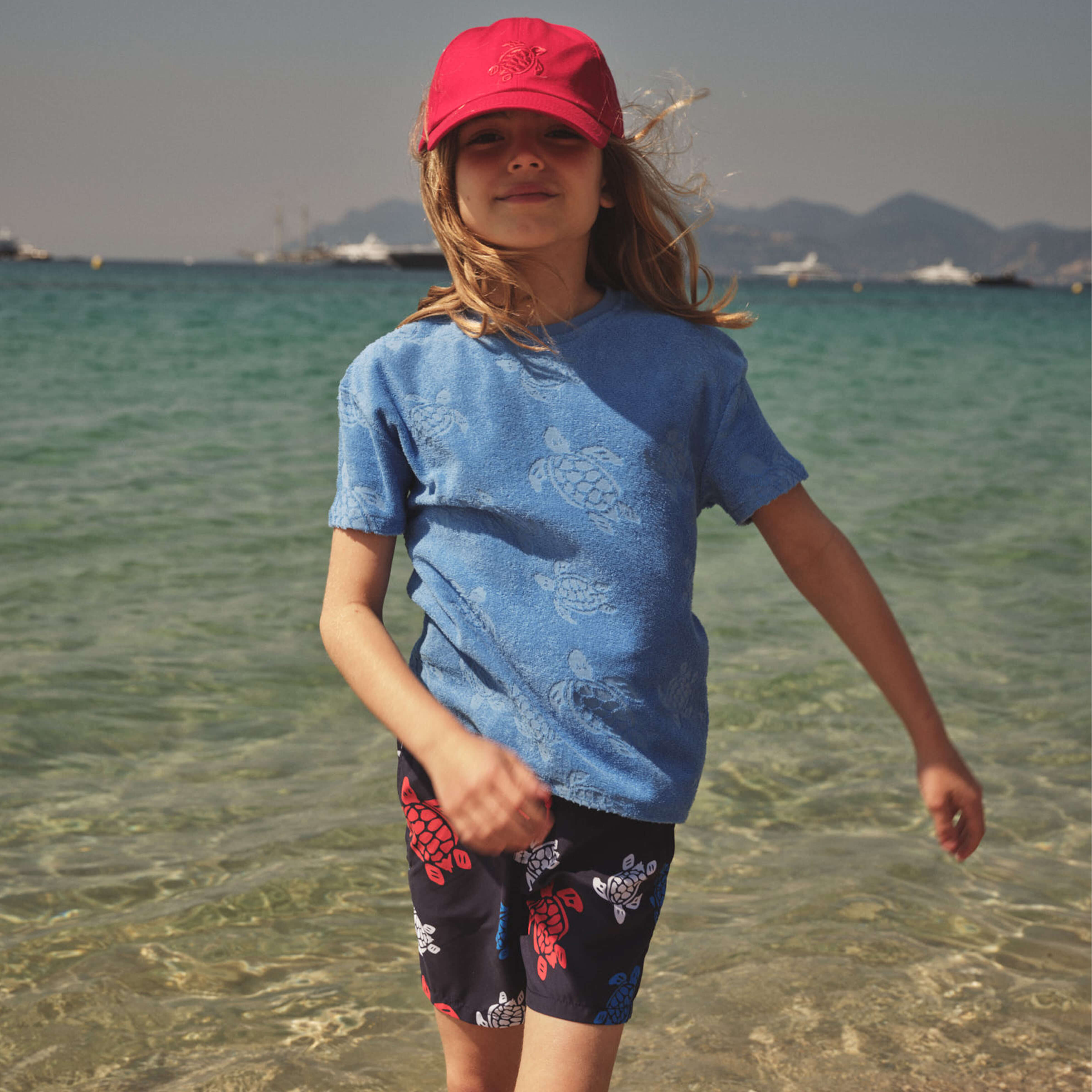 VILEBREQUIN Kids Roundneck Terry T-shirt Ronde des Tortues | OCEAN / Blue