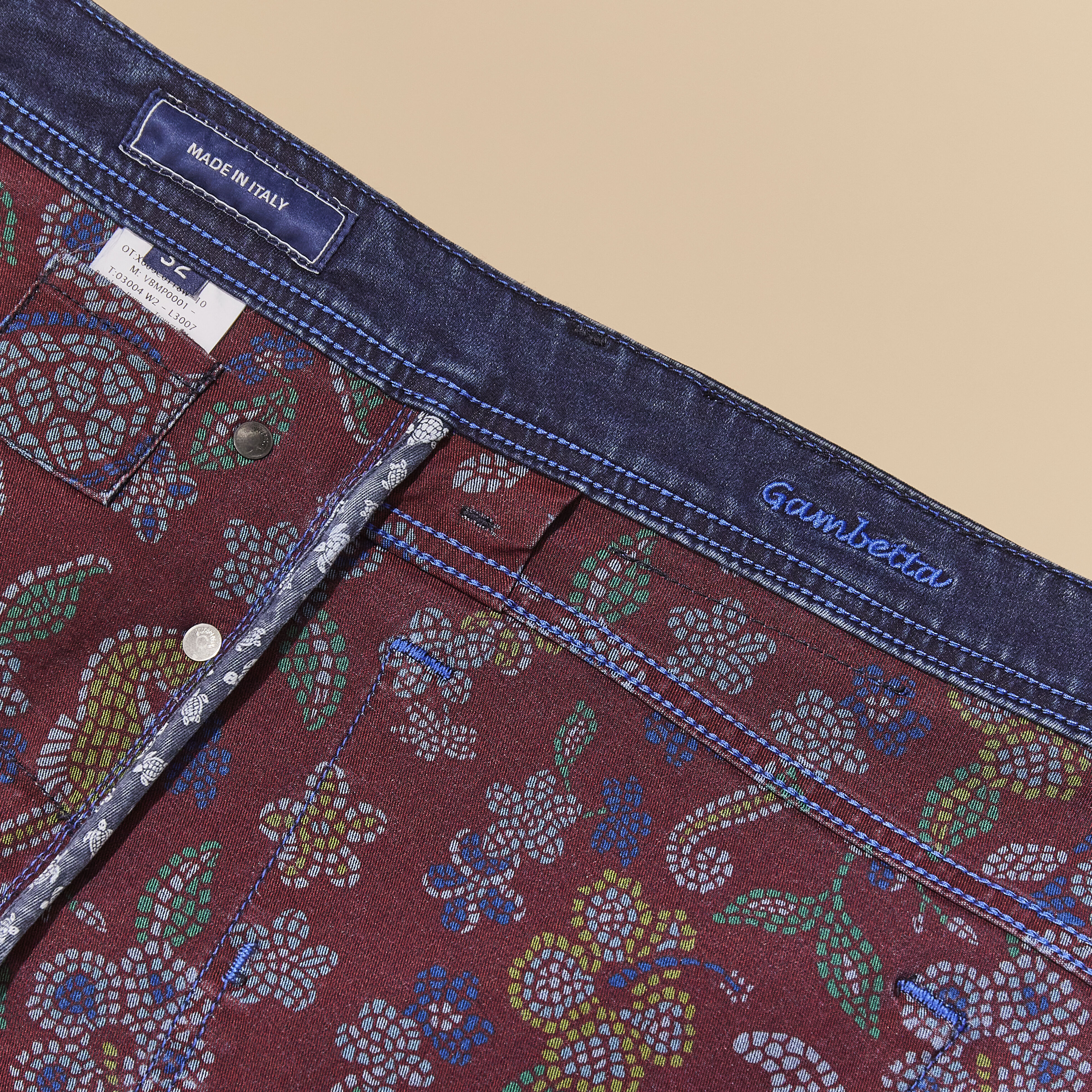 VILEBREQUIN Men 5-Pockets Denim Pants Mosaïque