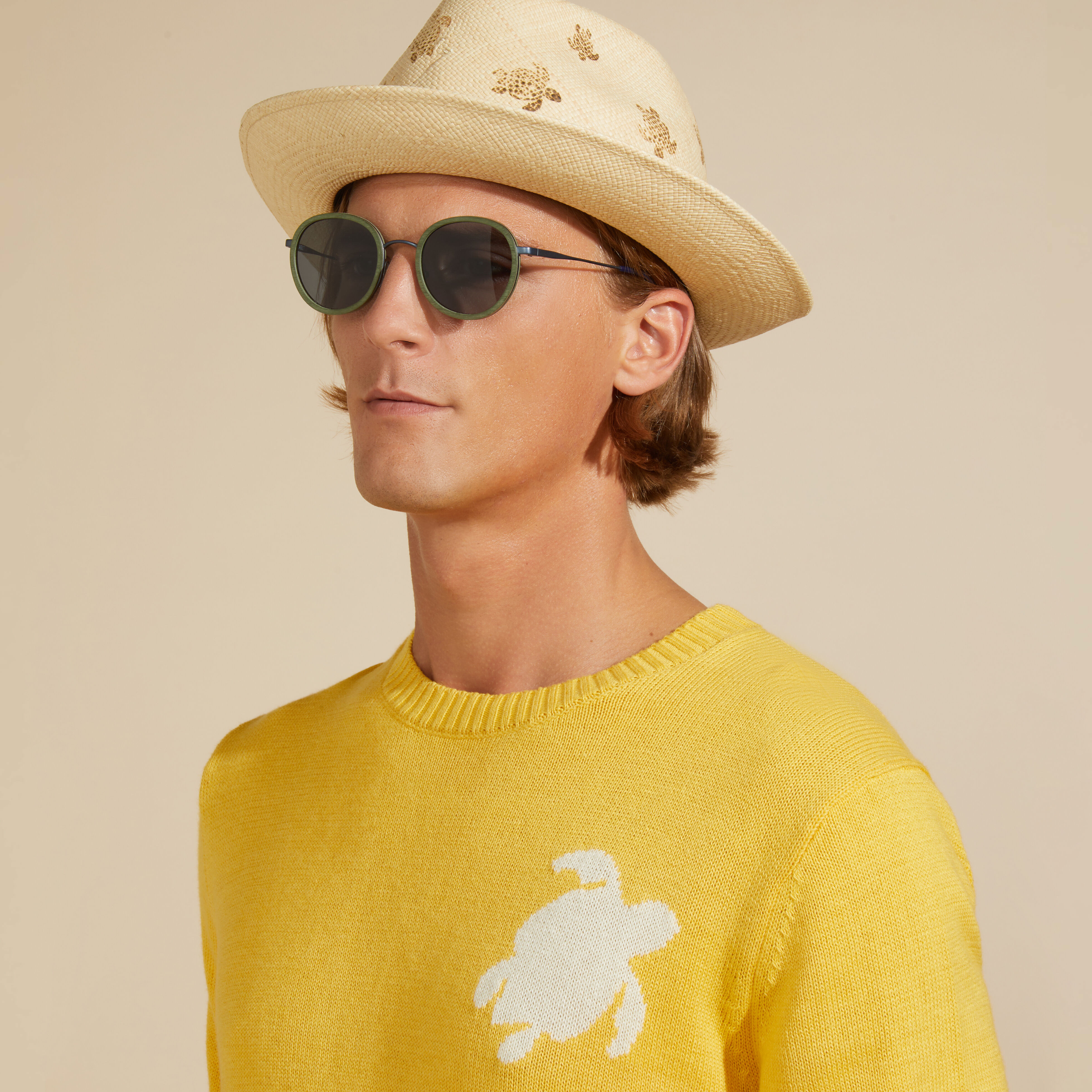VILEBREQUIN Men Cotton and Cashmere Crewneck Sweater Turtle
