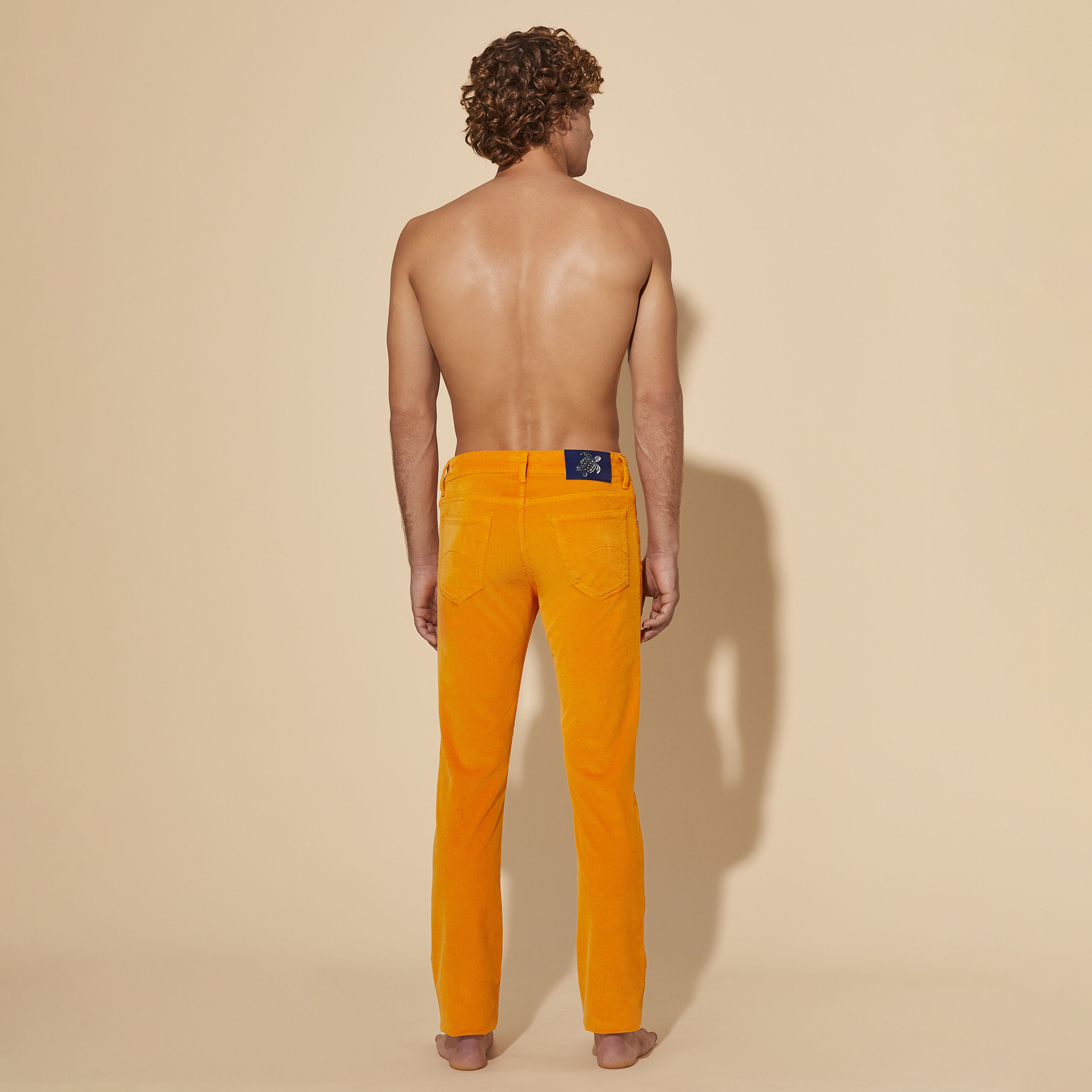 VILEBREQUIN Men 5-Pockets Corduroy Pants 1500 lines | CARROT / Orange