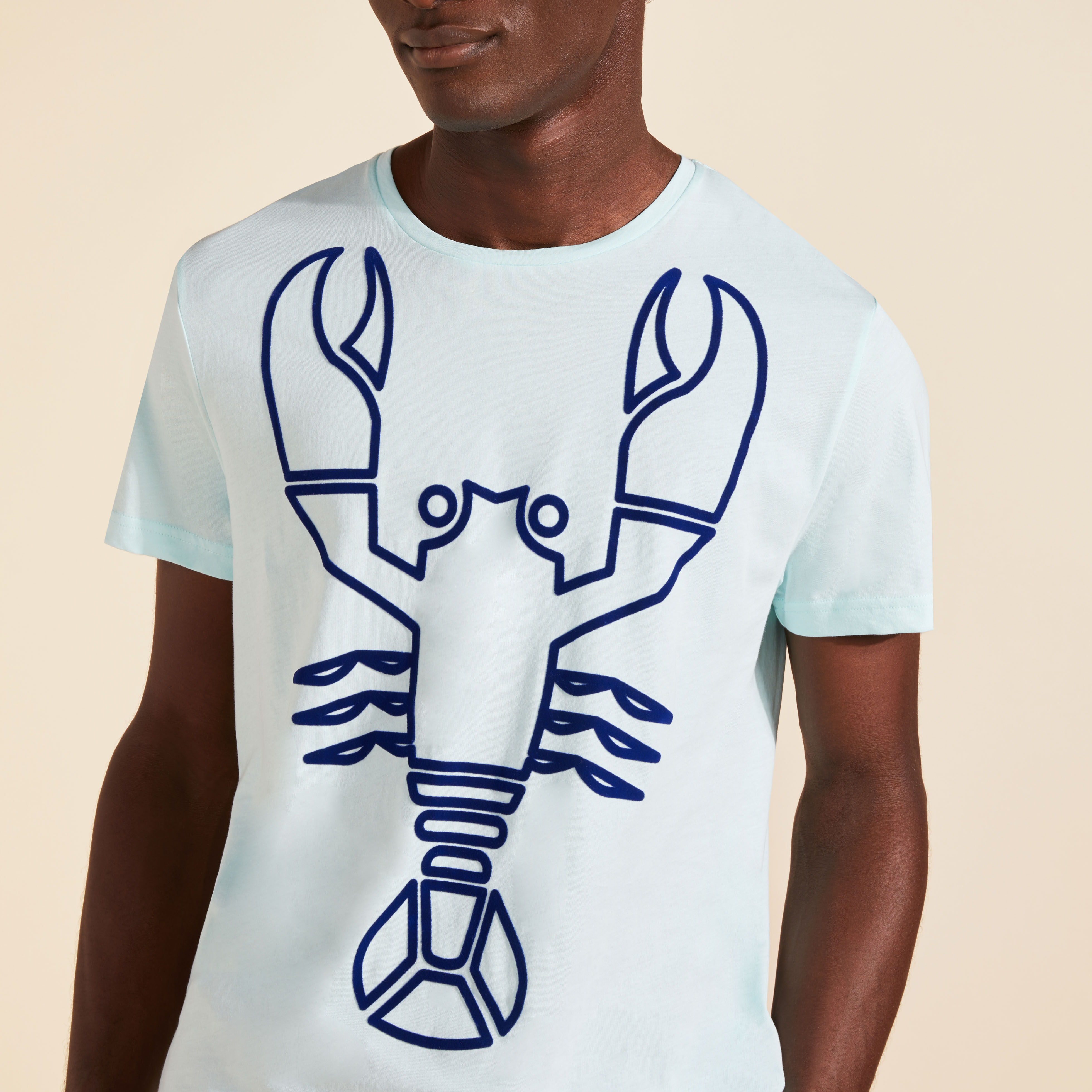 VILEBREQUIN Men Organic Cotton T-Shirt Placed Flocked Lobster