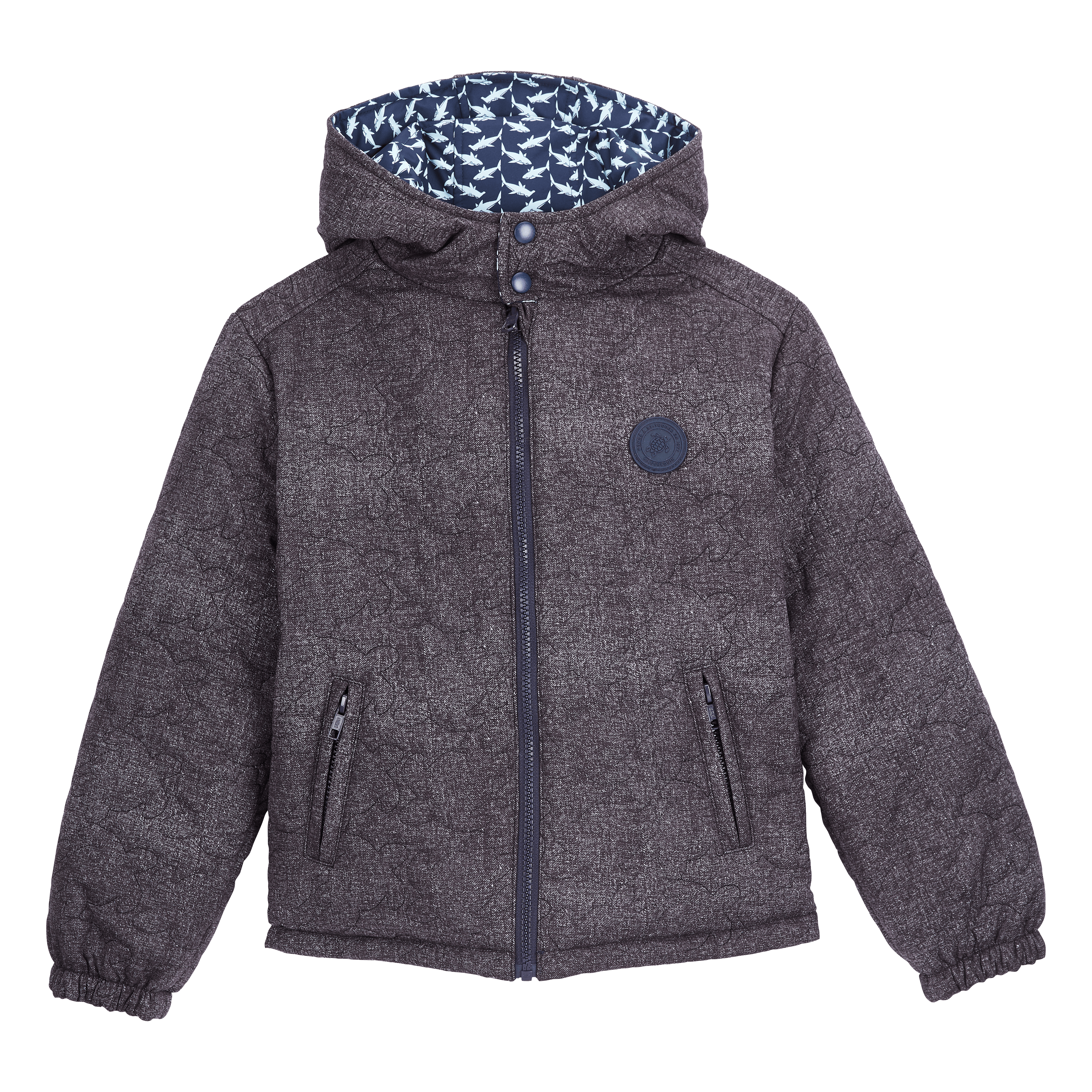 VILEBREQUIN Boys Reversible Hooded Jacket Net Sharks