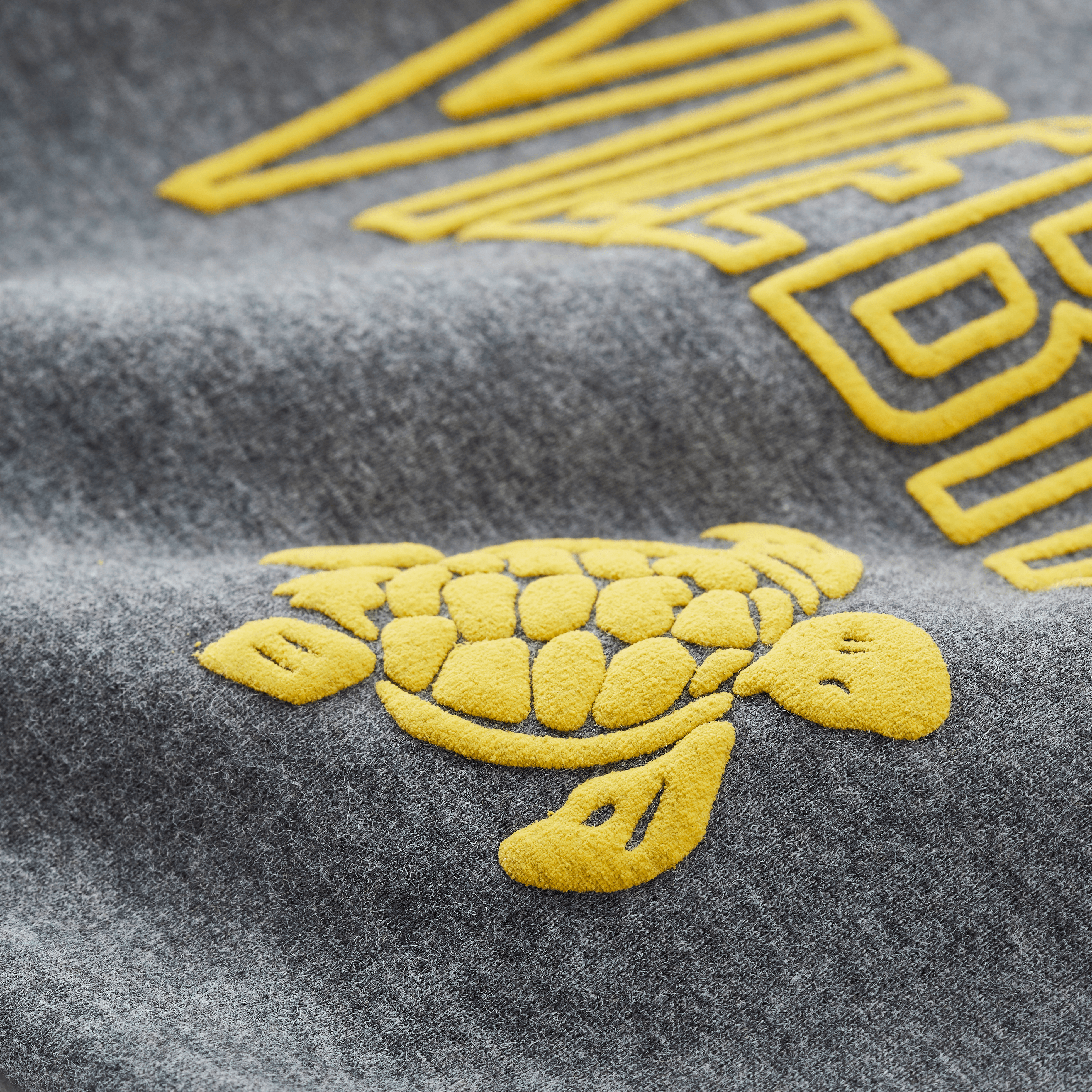 VILEBREQUIN Boys Cotton T-shirt Flocked Logo | HEATHER ANTHRACITE / White