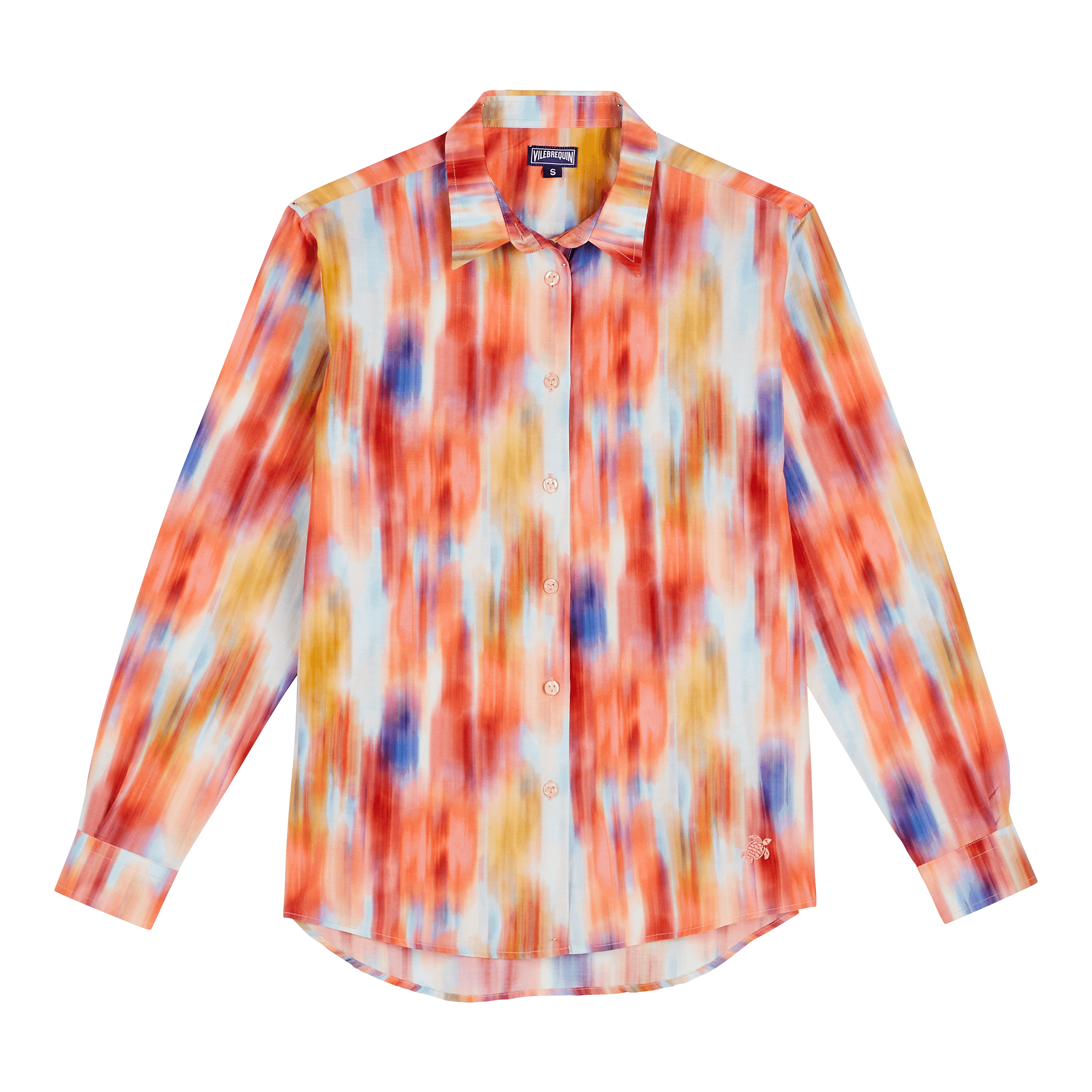 VILEBREQUIN Women Cotton and Silk Shirt Ikat Flowers