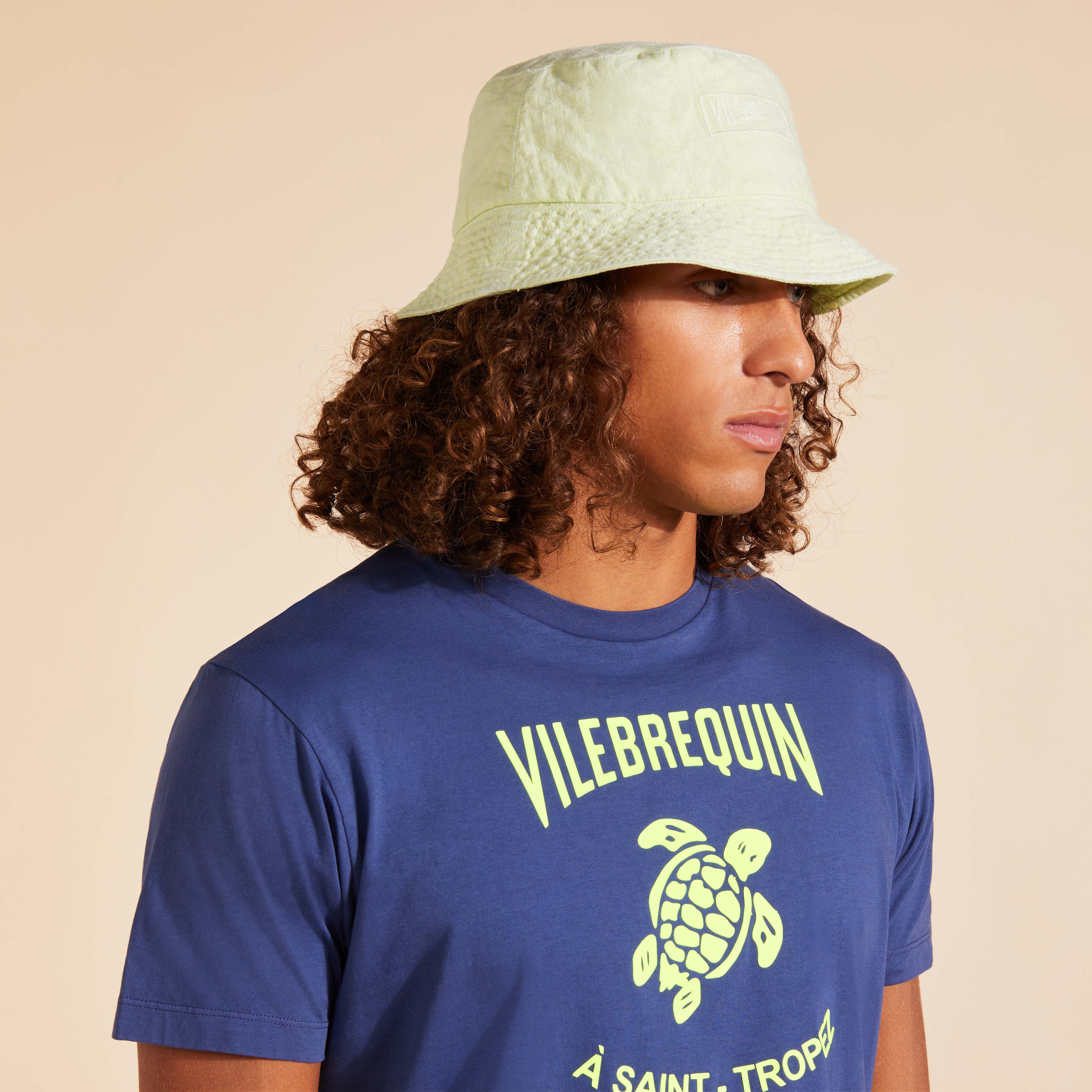 VILEBREQUIN Unisex Linen Bucket Hat Mineral Dye