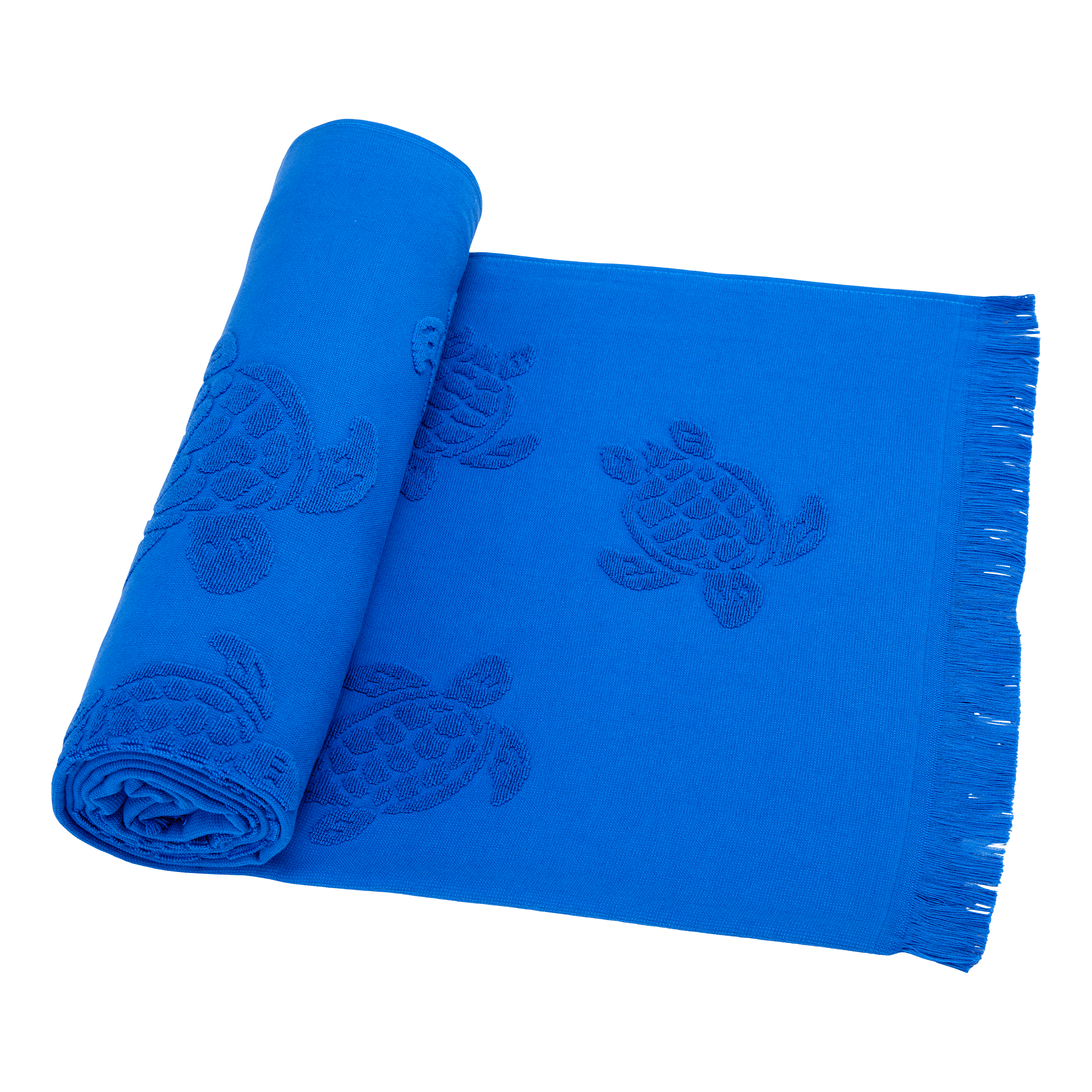 VILEBREQUIN Beach Towel in Organic Cotton Turtles Jacquard | PALACE / Blue