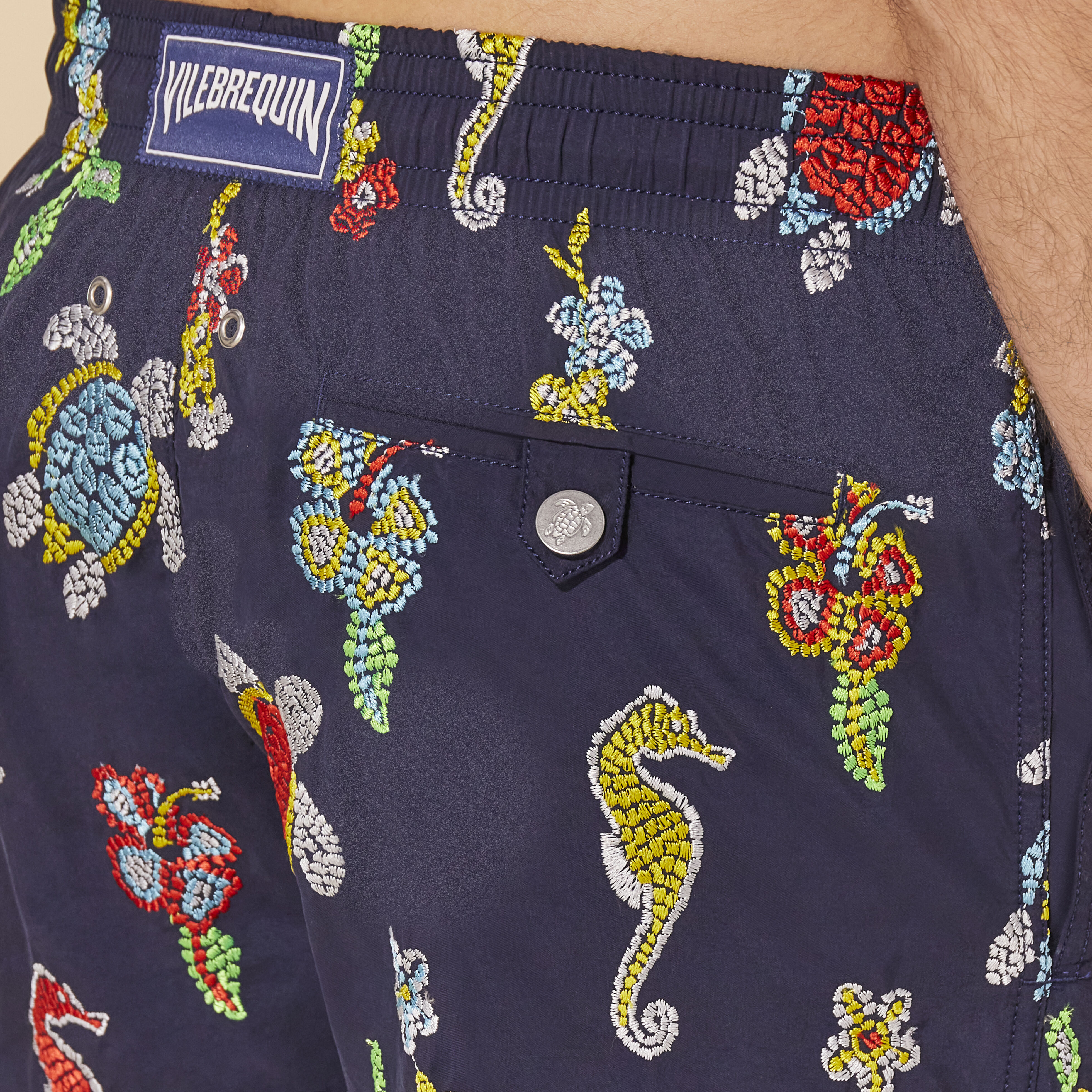 VILEBREQUIN Men Swim Shorts Embroidered Mosaïque - Limited Edition | INK / Blue