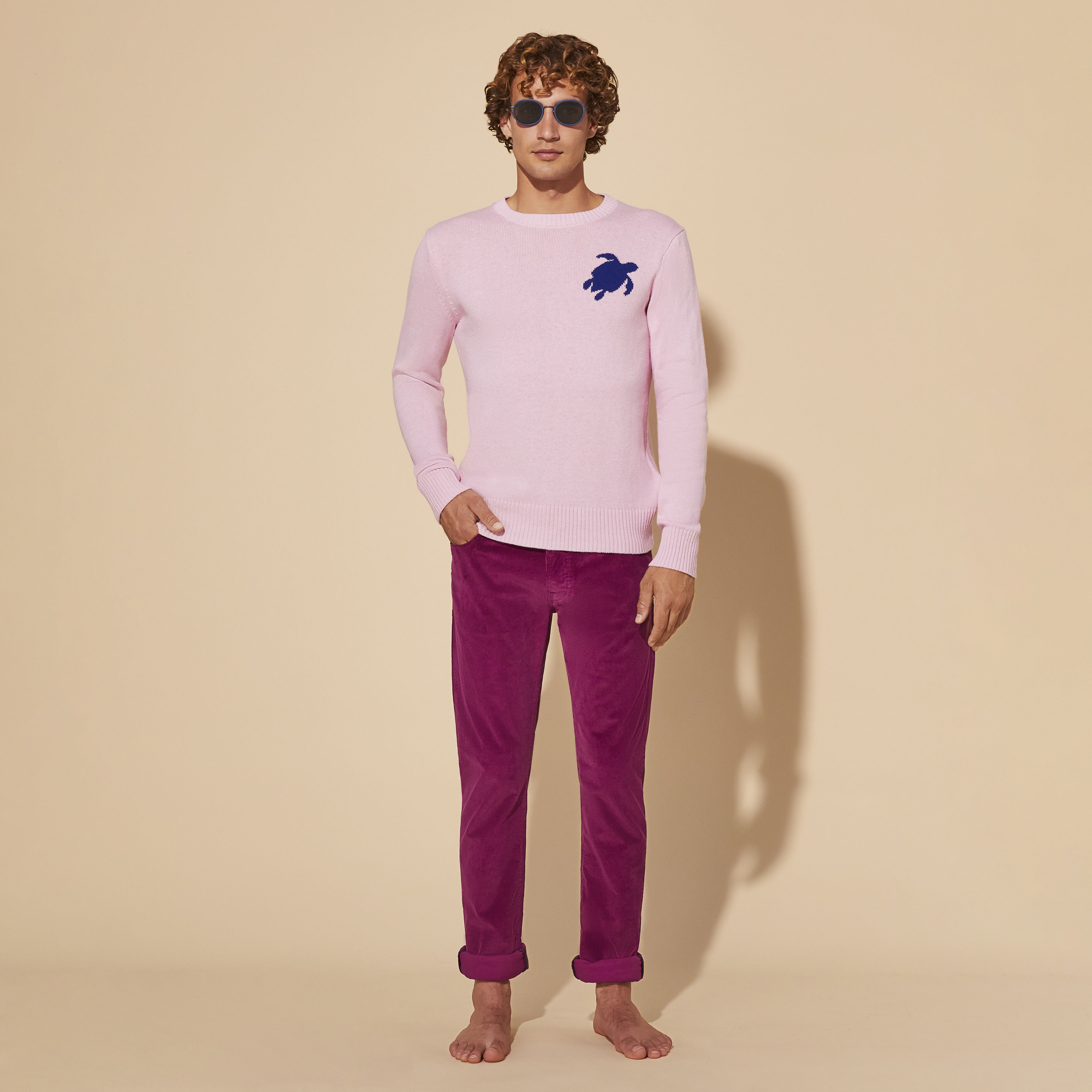 VILEBREQUIN Men 5-Pockets Corduroy Pants 1500 lines | CRIMSON PURPLE / Red