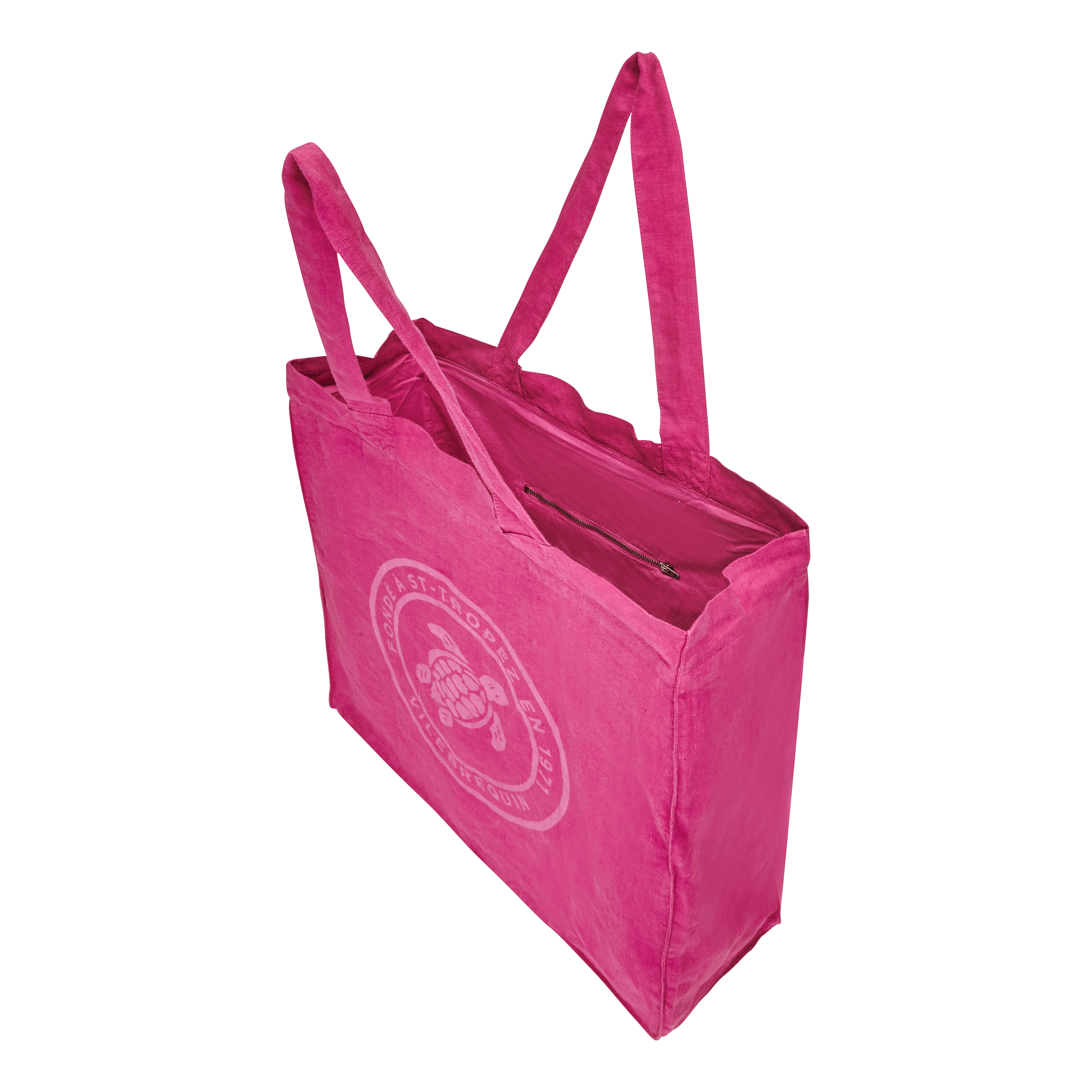 VILEBREQUIN Linen Turtle Unisex Tote Bag | CRIMSON PURPLE / Red