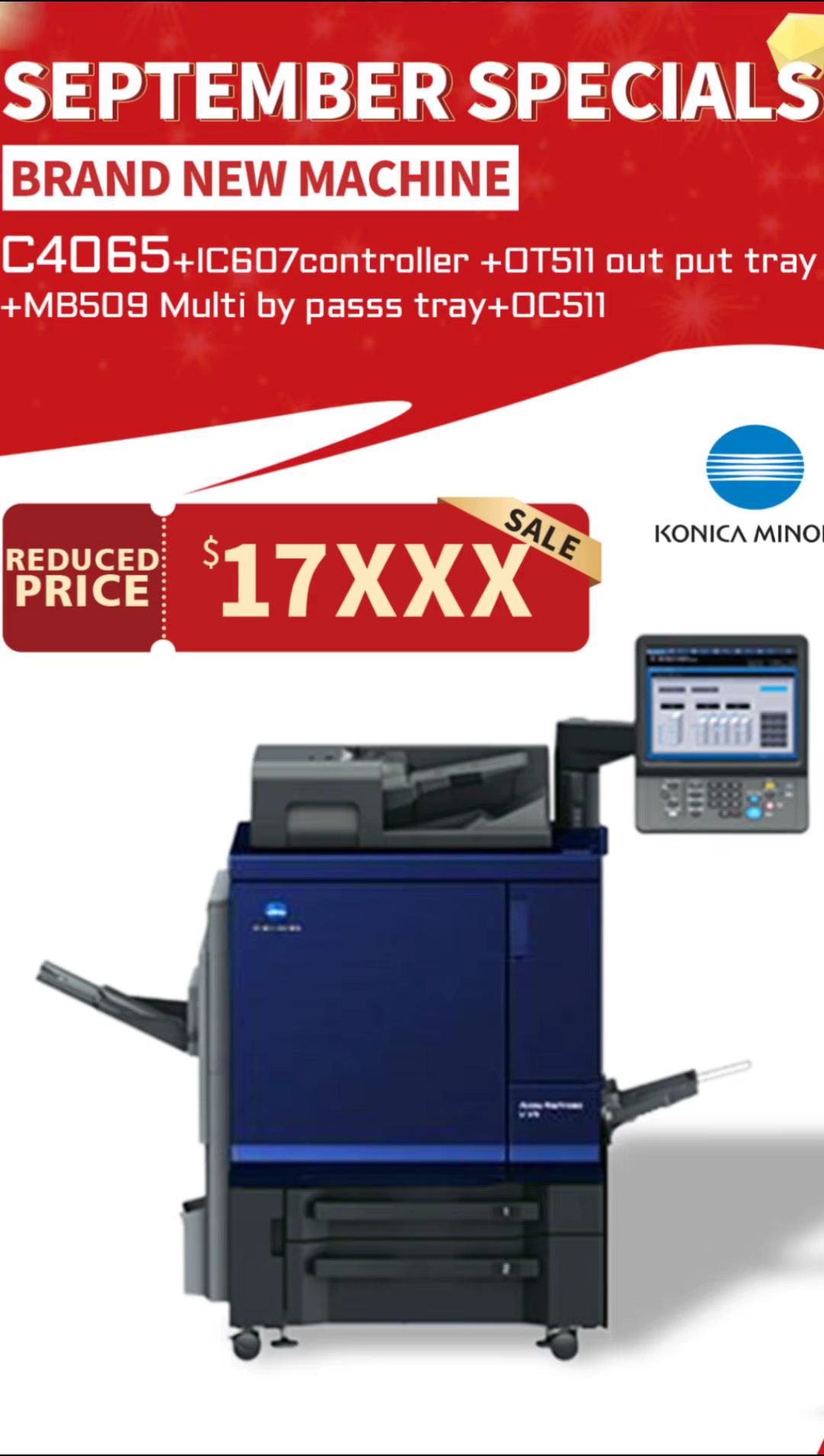 Brand New Favorable Price Bizhub Press C4065 Photocopier Production Printer for Konica Minolta Digital Duplicator