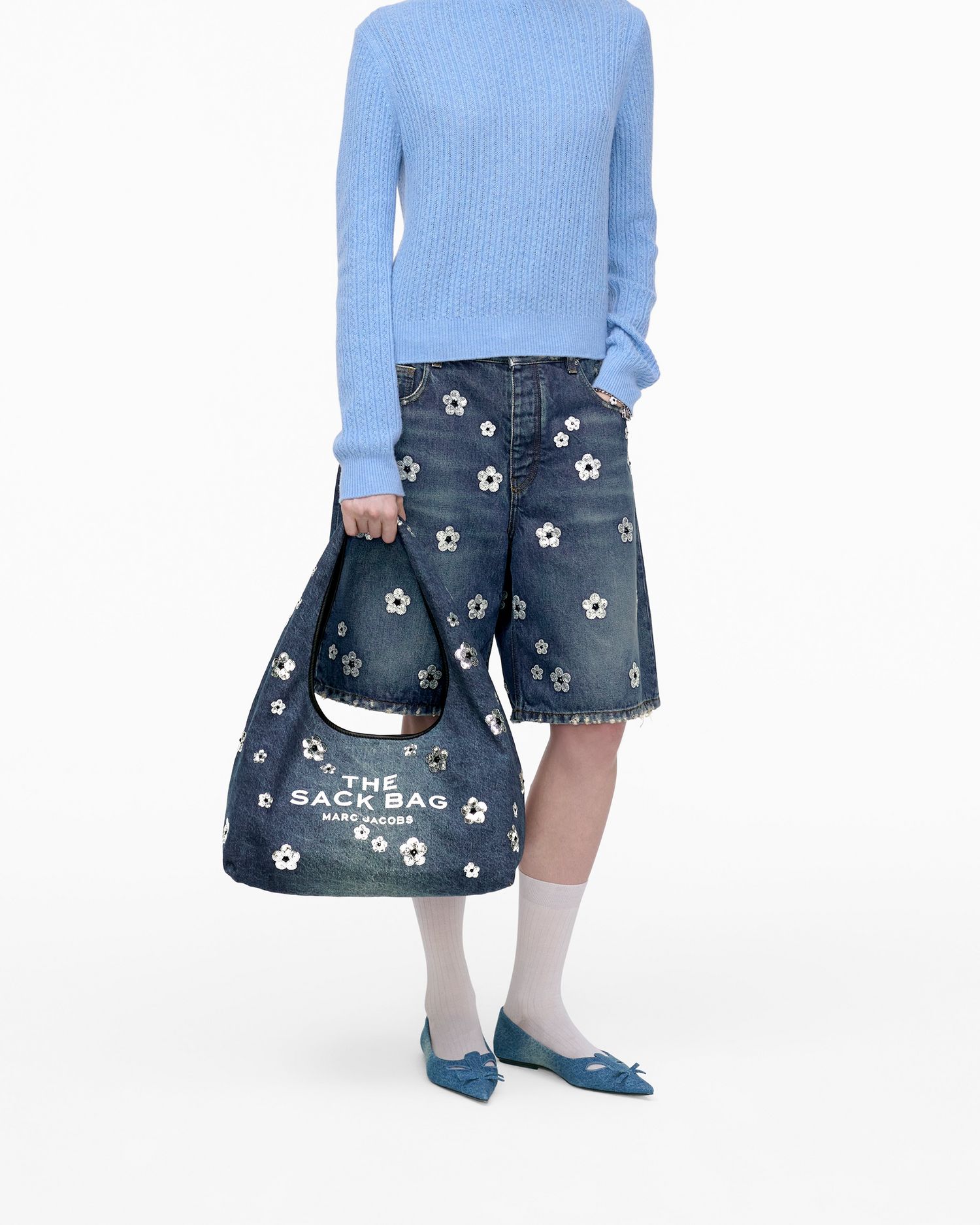 The Sequin Daisy Denim Sack Bag | Marc Jacobs Outlet