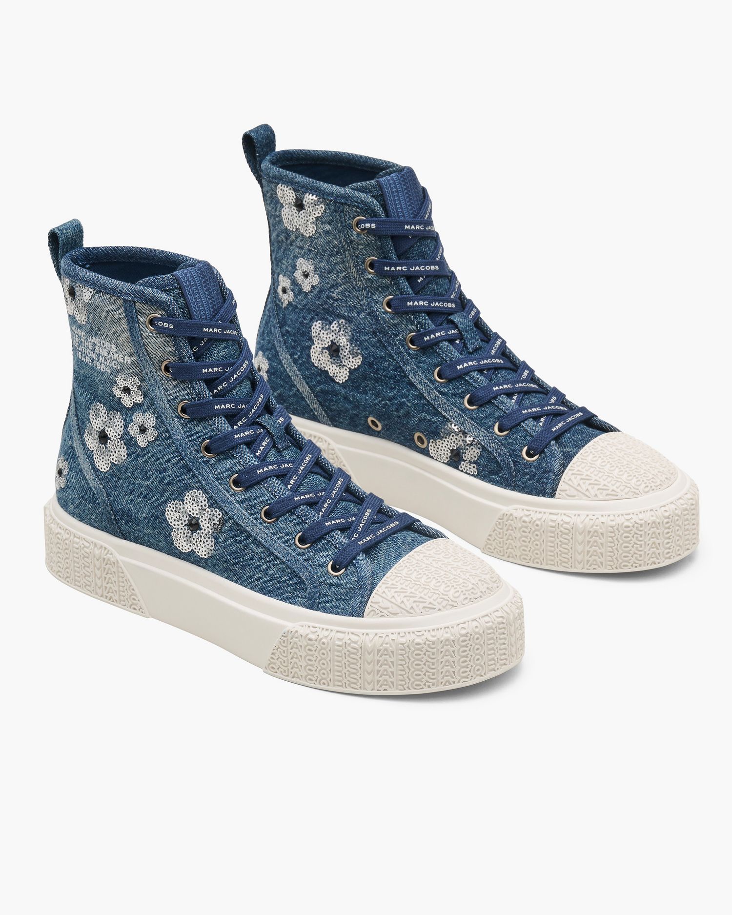 The Sequin Daisy Denim High Top Sneaker | Marc Jacobs Outlet