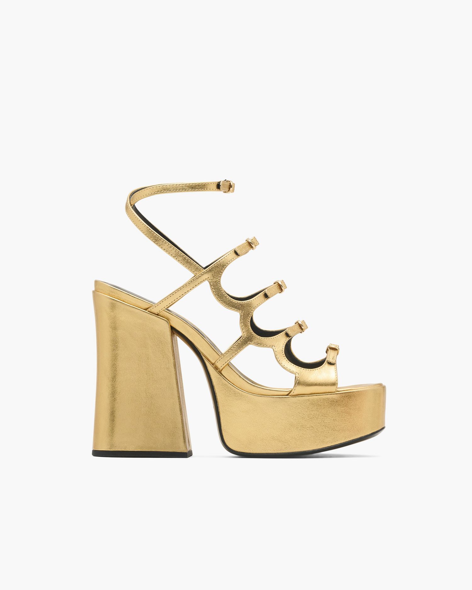 The Metallic Leather Kiki Platform Sandal | Marc Jacobs Outlet