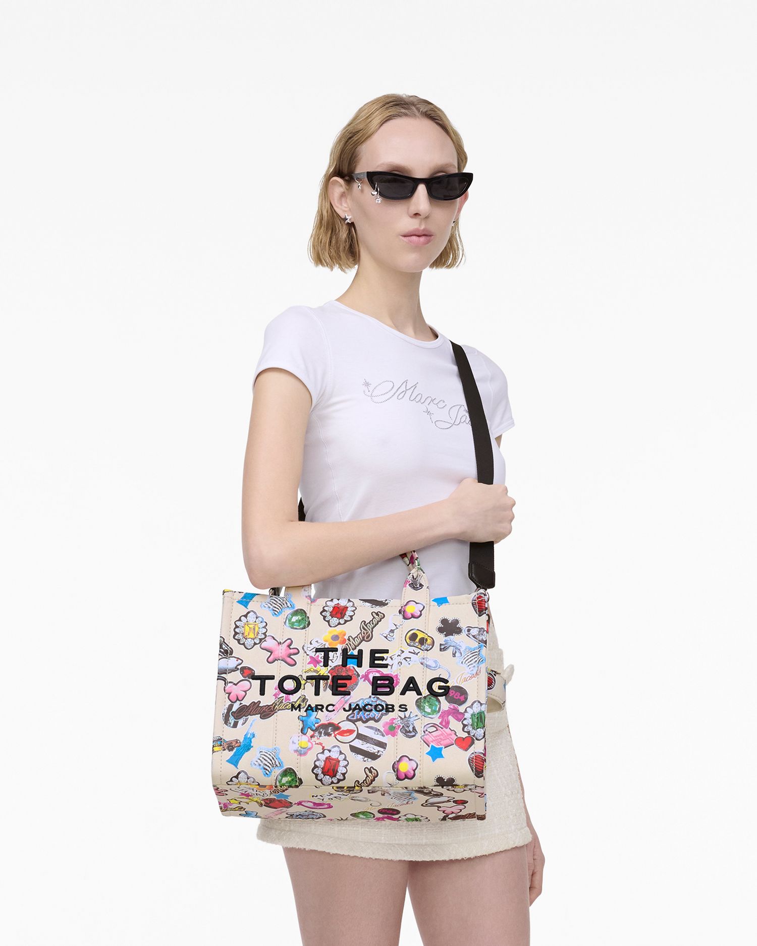 The Sticker Canvas Medium Tote Bag | Marc Jacobs Outlet