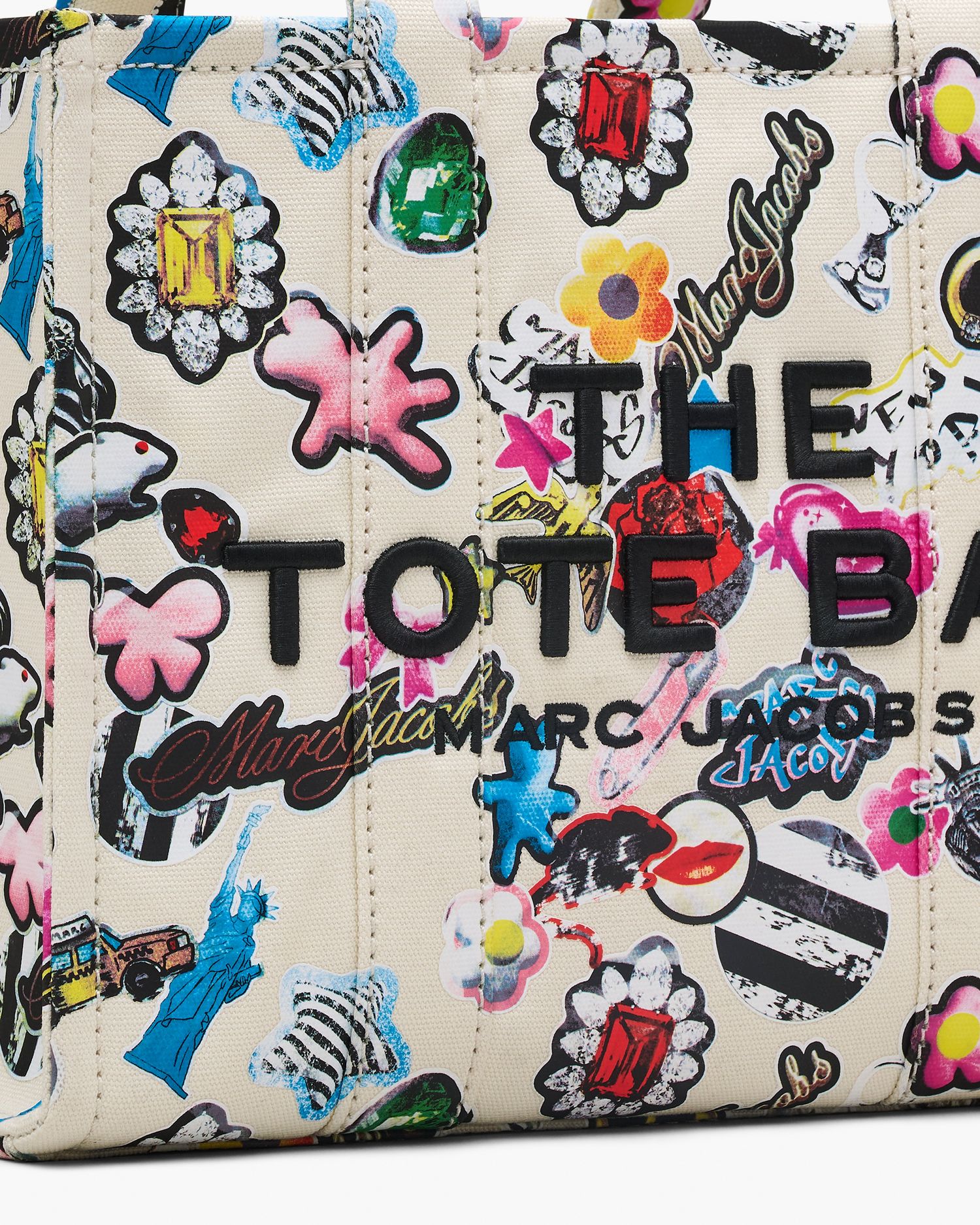 The Sticker Canvas Medium Tote Bag | Marc Jacobs Outlet
