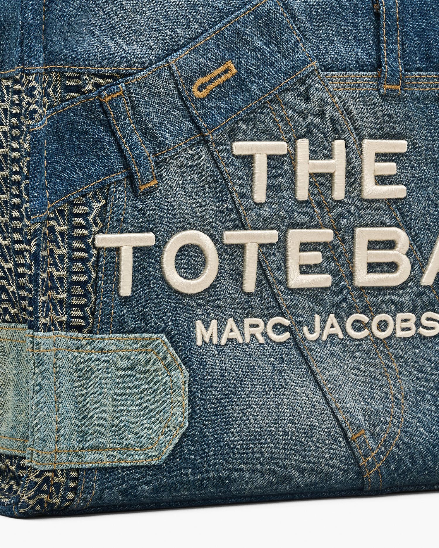 The Deconstructed Denim Medium Tote Bag | Marc Jacobs Outlet
