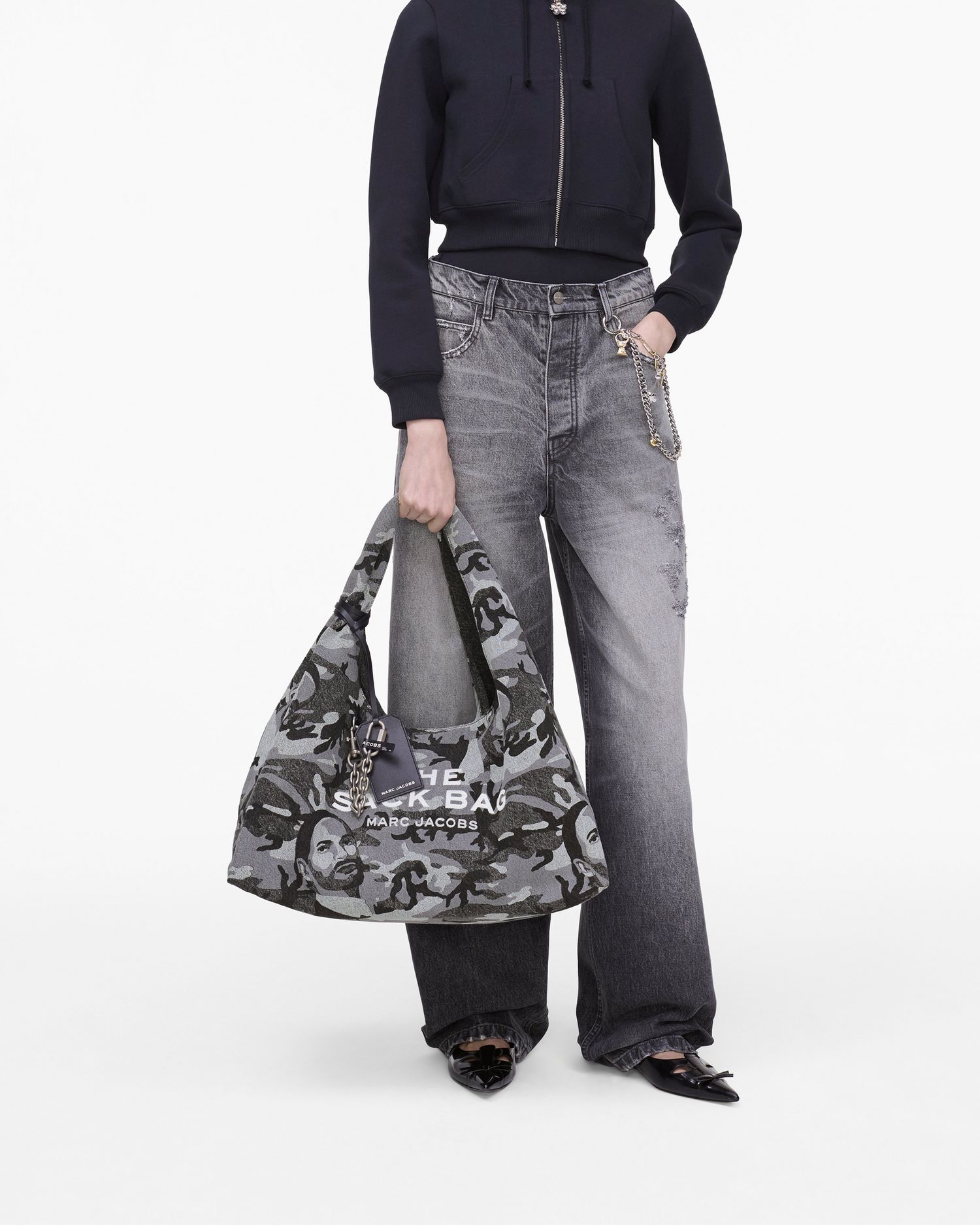 The Marc Camo Denim XL Sack Bag | Marc Jacobs Outlet