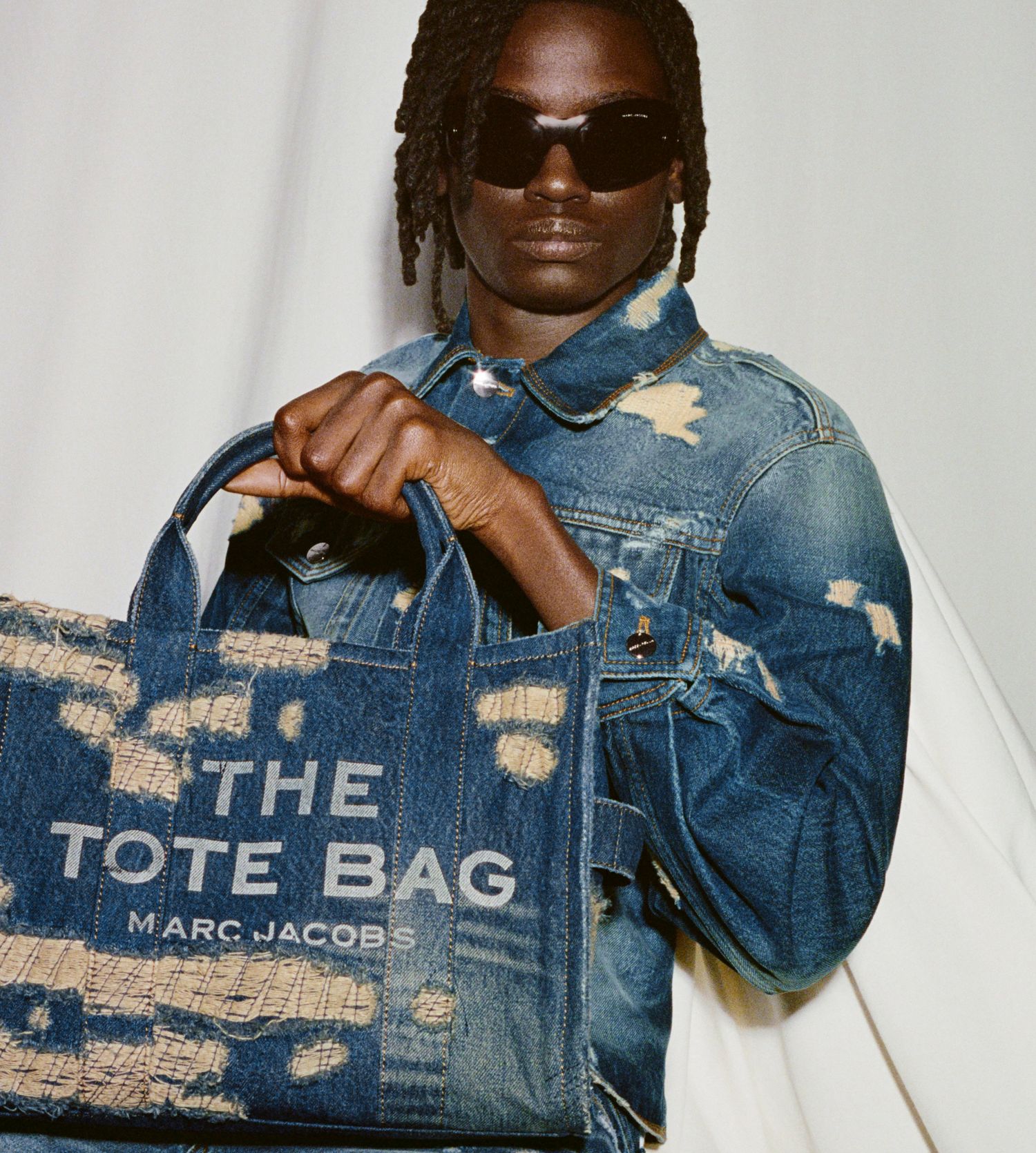 The Rip and Repair Denim Medium Tote Bag | Marc Jacobs Outlet