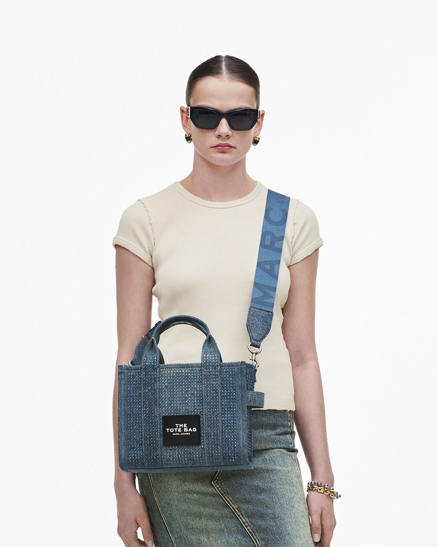 The Crystal Denim Small Tote Bag | Marc Jacobs Outlet
