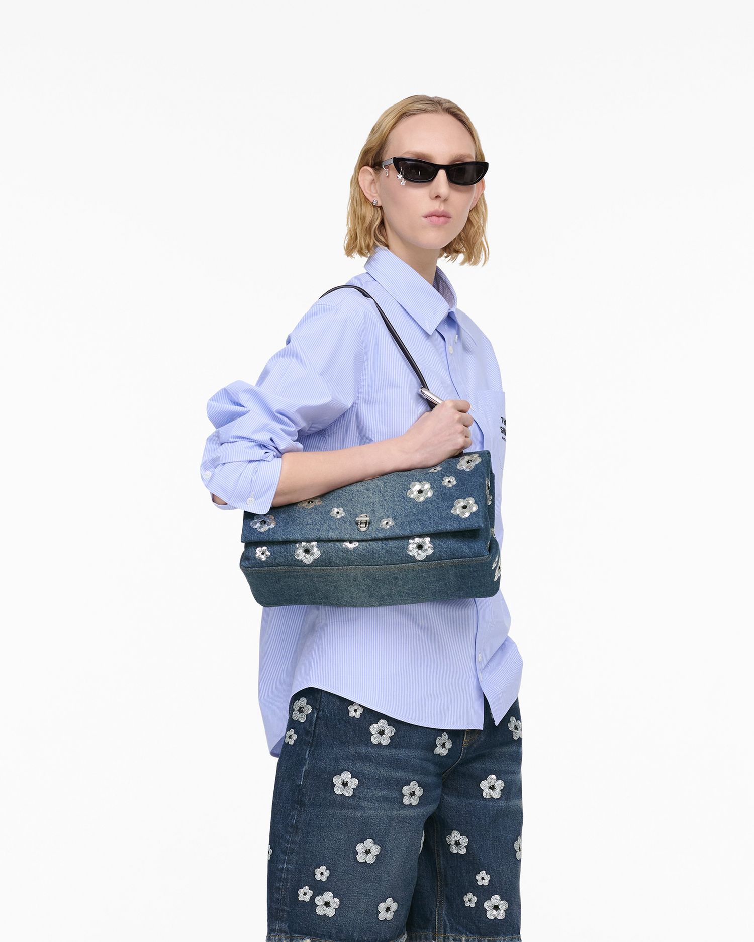 The Sequin Daisy Denim Large Dual Bag | Marc Jacobs Outlet