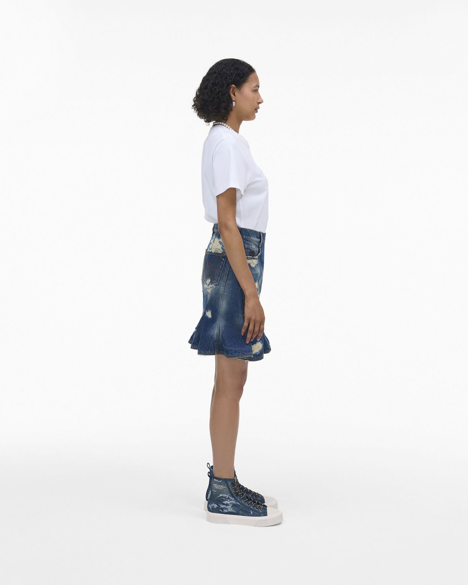 The Rip And Repair Denim High Top Sneaker | Marc Jacobs Outlet