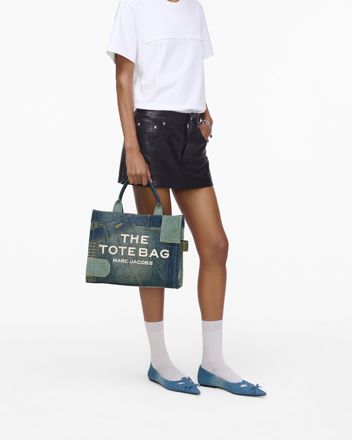 The Deconstructed Denim Medium Tote Bag | Marc Jacobs Outlet