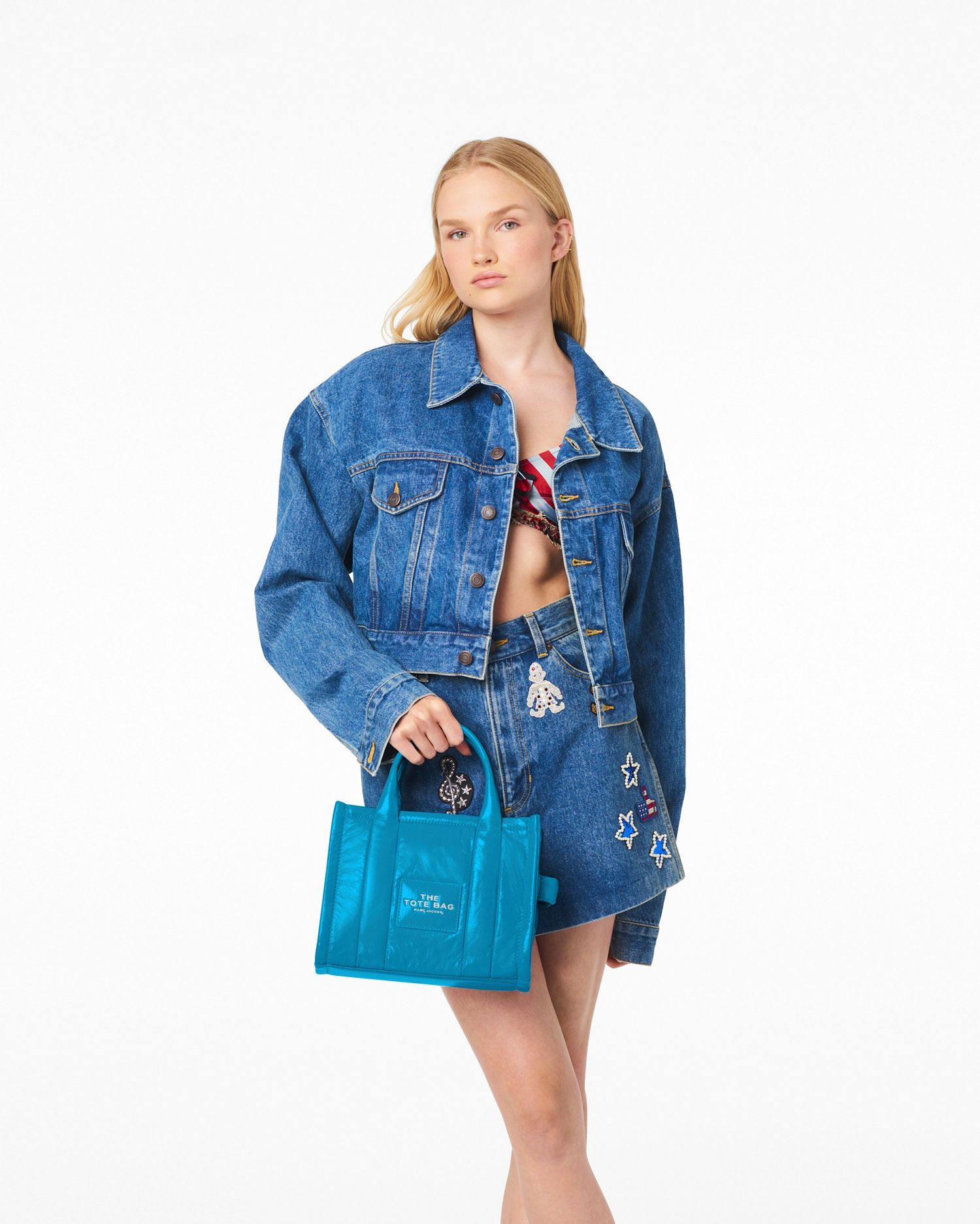 The Shiny Crinkle Leather Small Tote | Marc Jacobs Outlet
