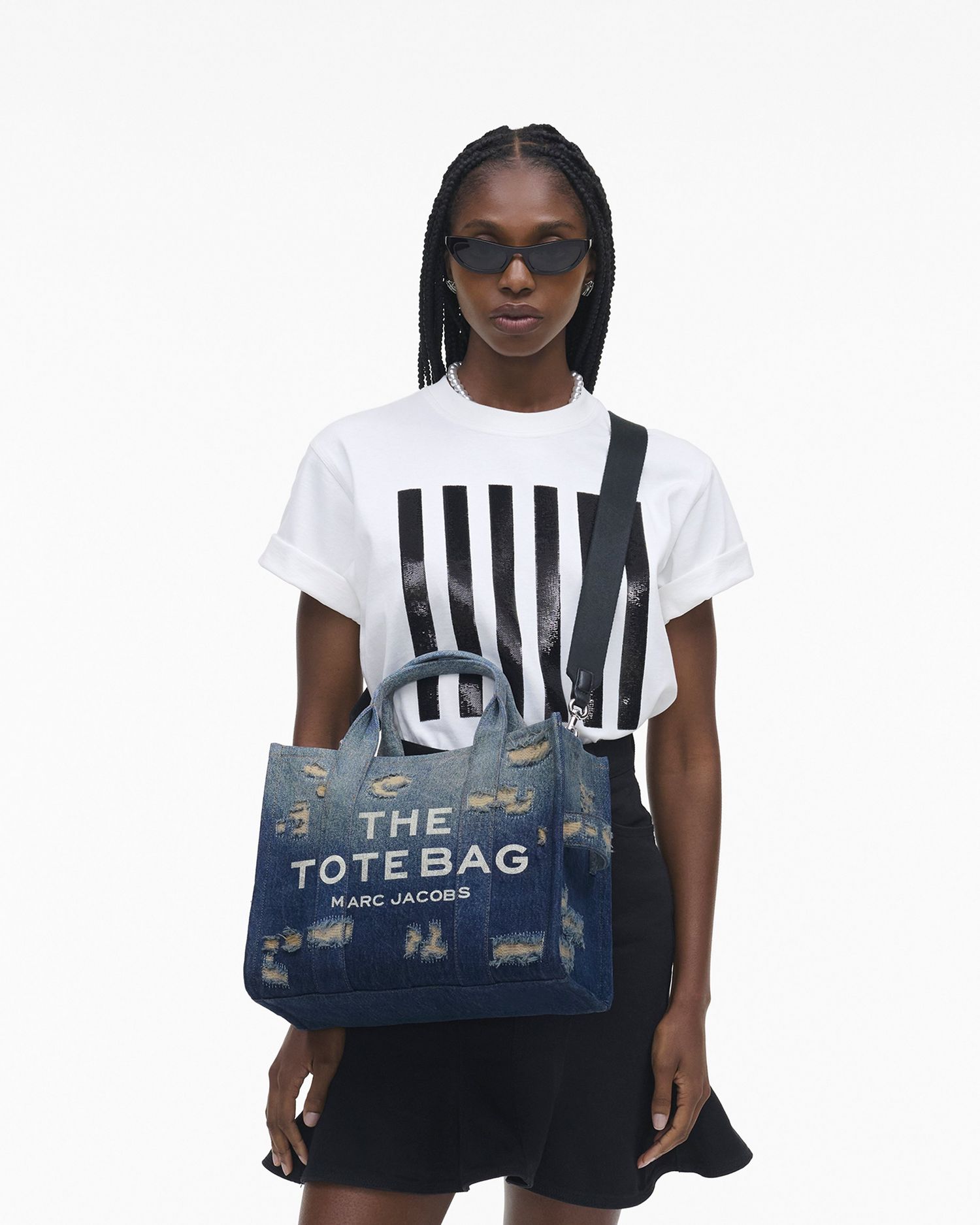 The Rip and Repair Denim Medium Tote Bag | Marc Jacobs Outlet