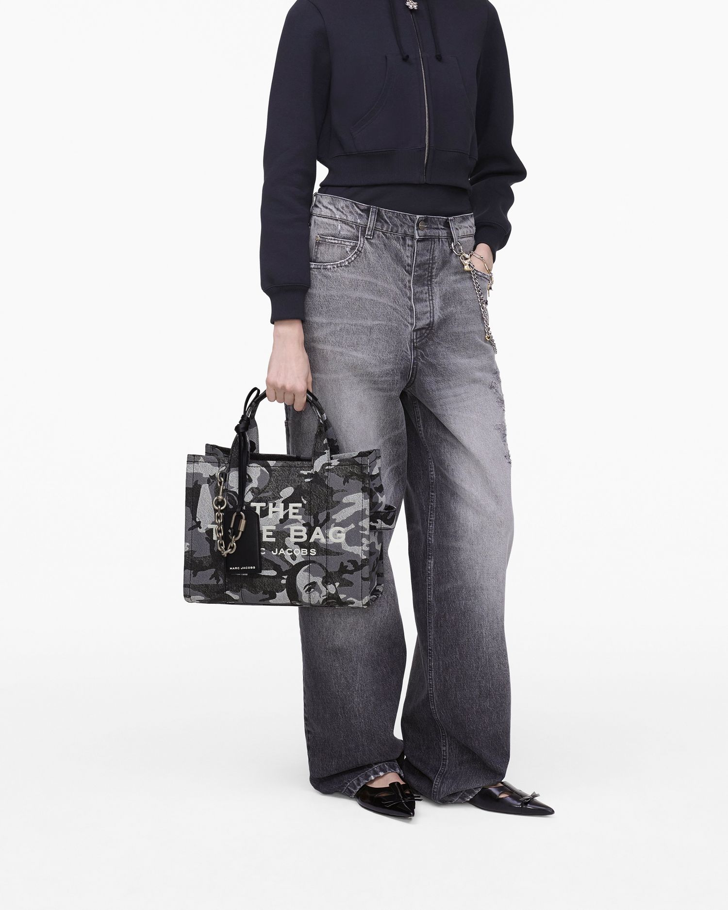The Marc Camo Denim Medium Tote Bag | Marc Jacobs Outlet
