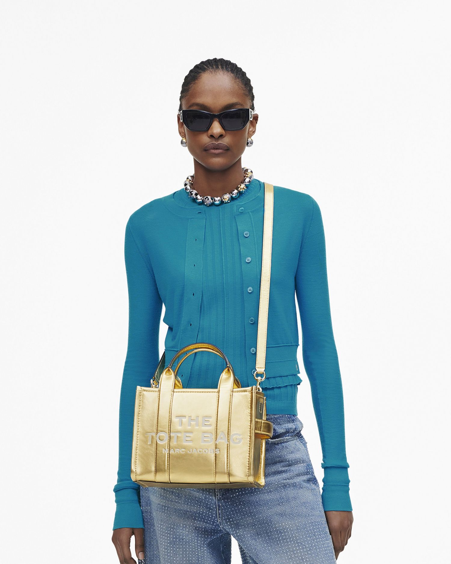 The Metallic Leather Small Tote Bag | Marc Jacobs Outlet