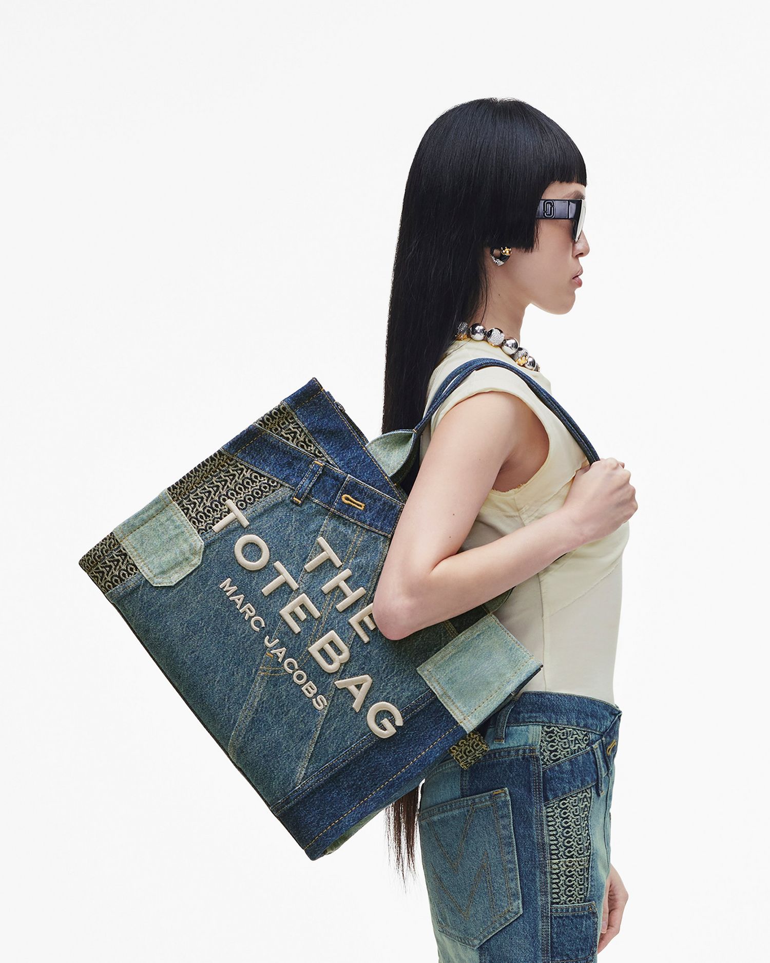 The Deconstructed Denim Large Tote Bag | Marc Jacobs Outlet