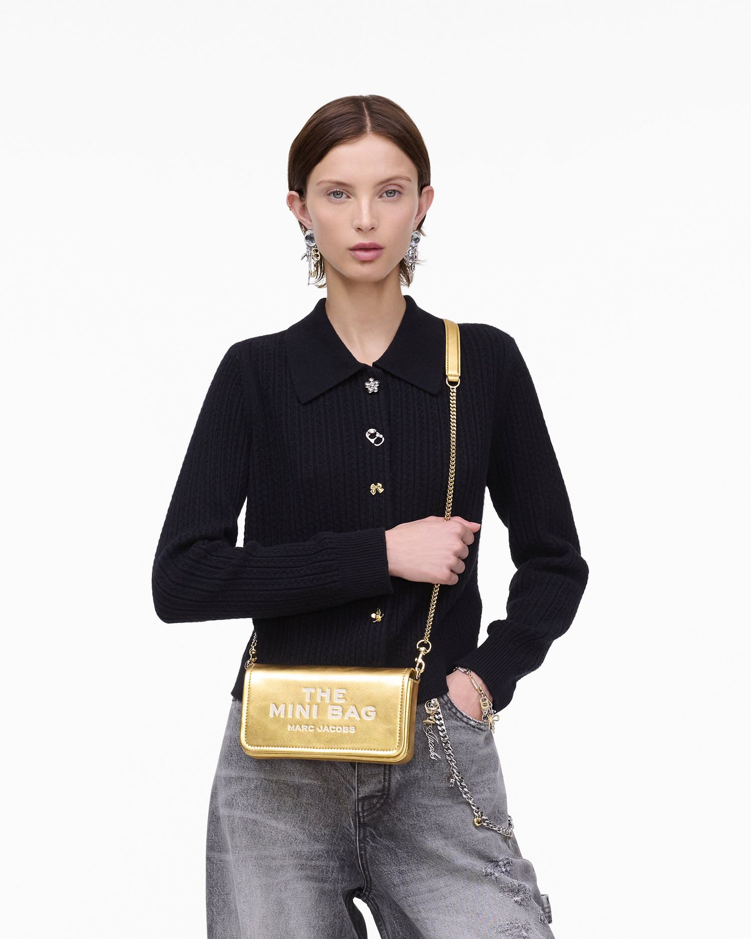 The Metallic Leather Chain Mini Bag | Marc Jacobs Outlet