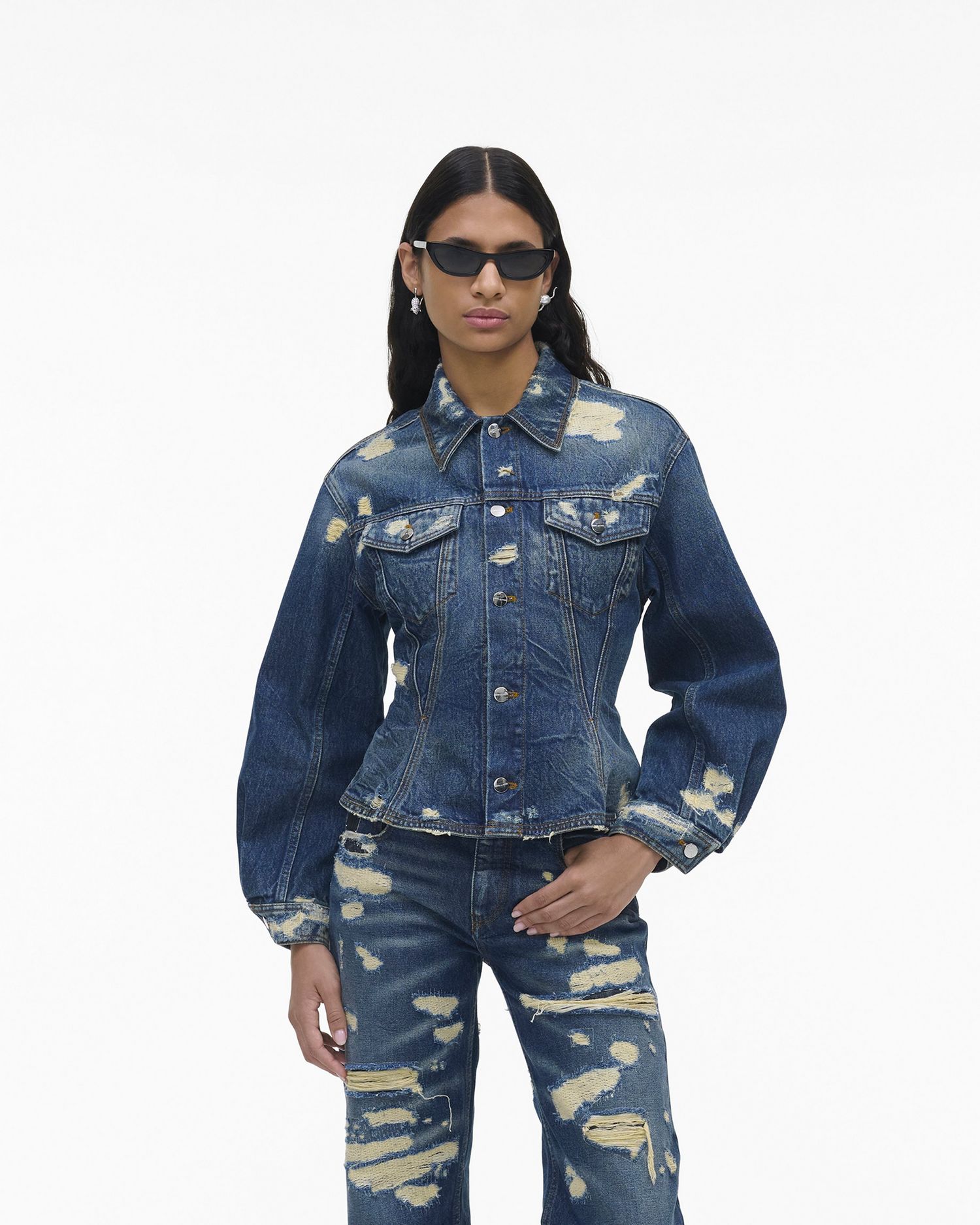 The Rip And Repair Fluted Denim Jacket | Marc Jacobs Outlet