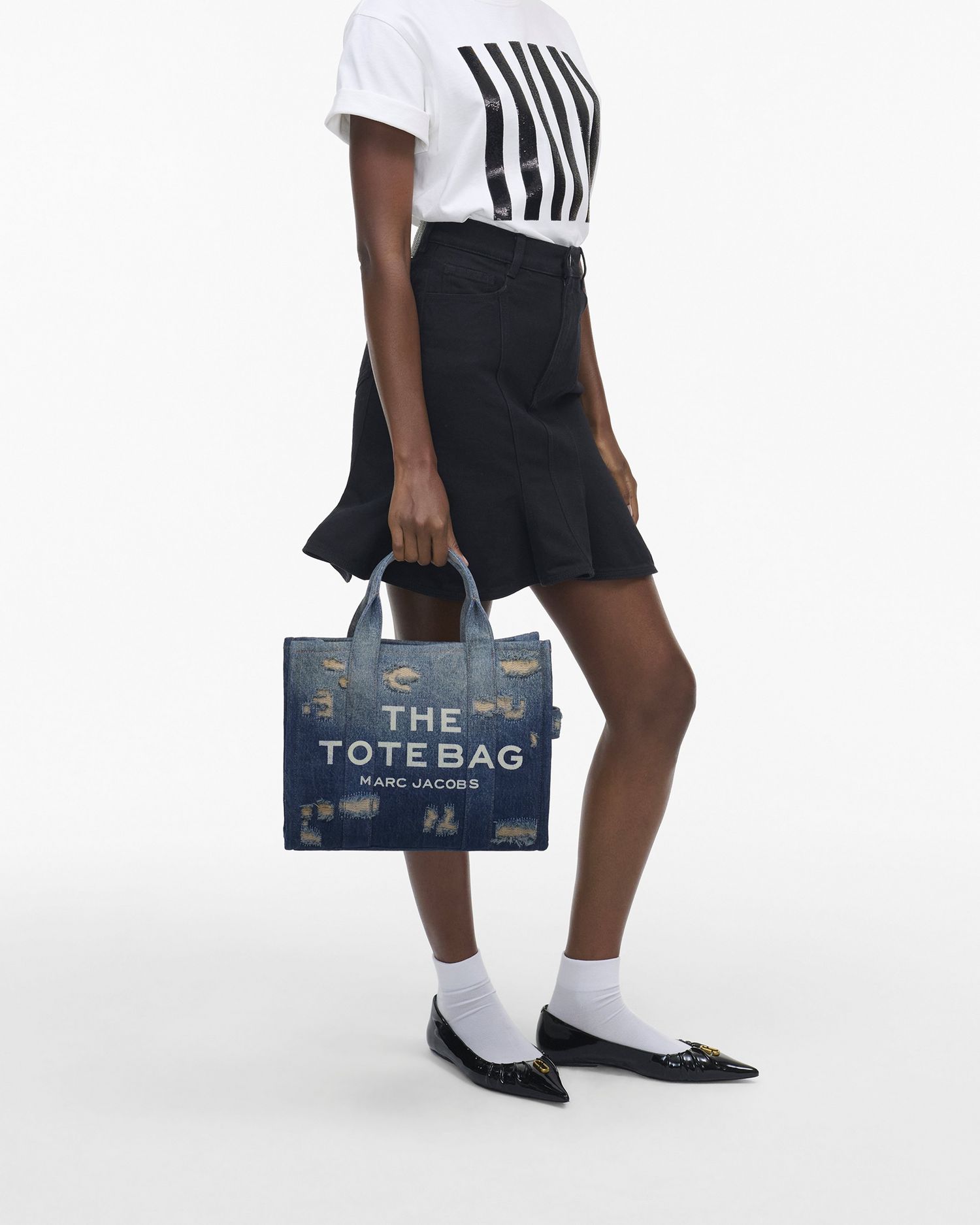 The Rip and Repair Denim Medium Tote Bag | Marc Jacobs Outlet