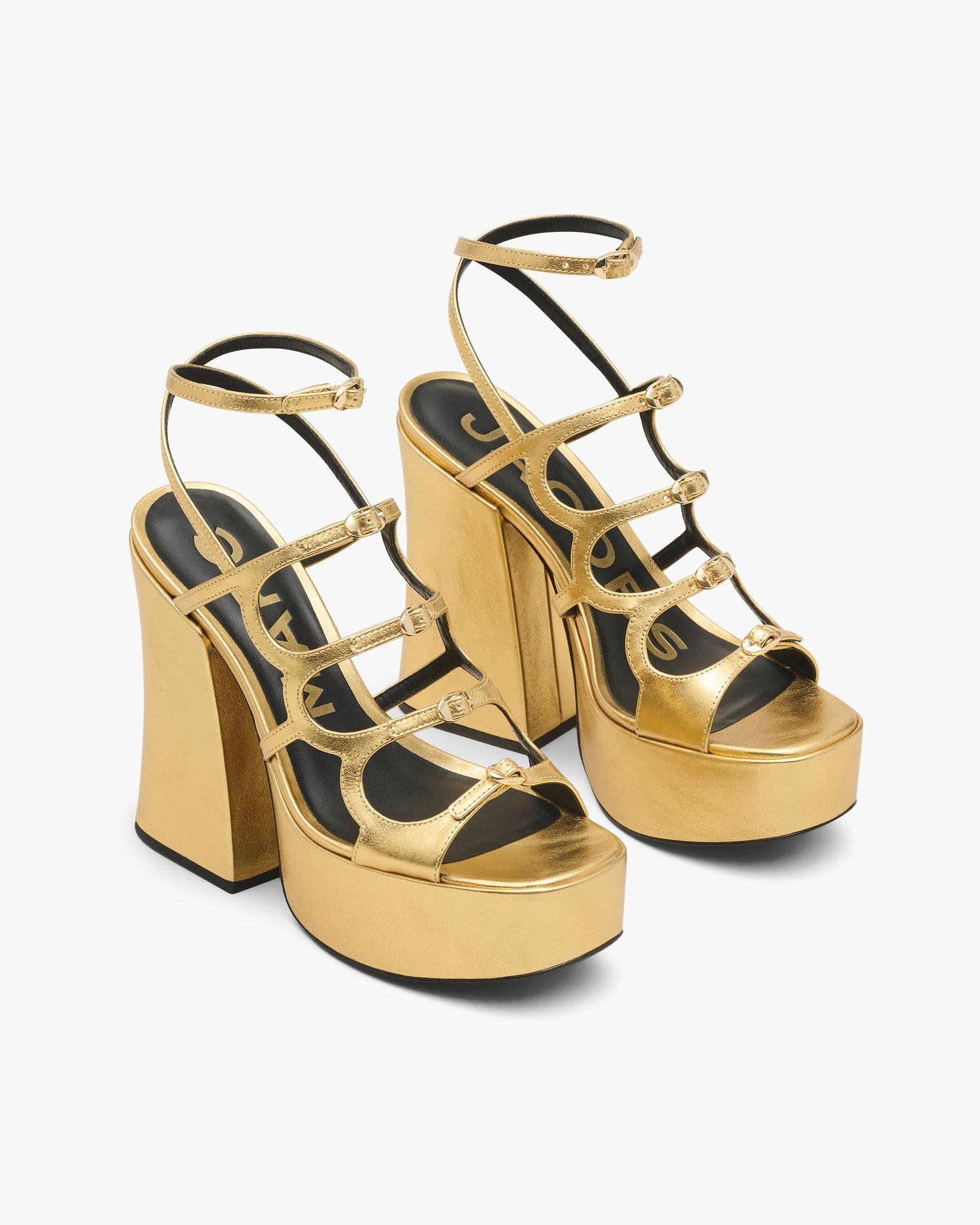 The Metallic Leather Kiki Platform Sandal | Marc Jacobs Outlet
