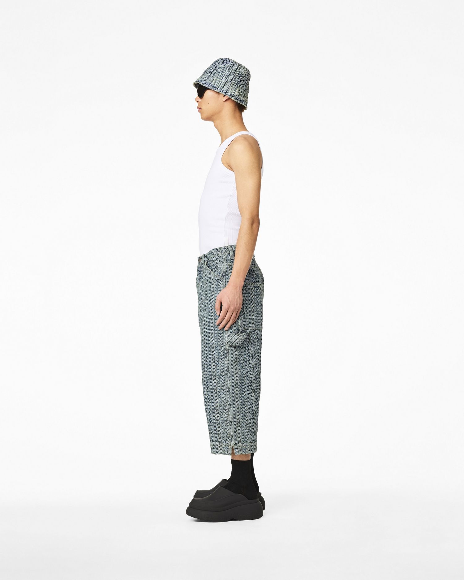 The Washed Monogram Oversized Denim Short | Marc Jacobs Outlet