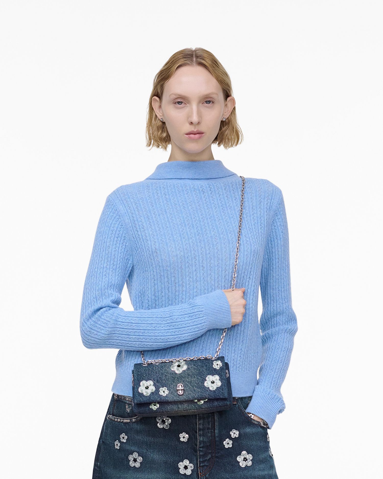 The Sequin Daisy Denim Dual Chain Mini Bag | Marc Jacobs Outlet
